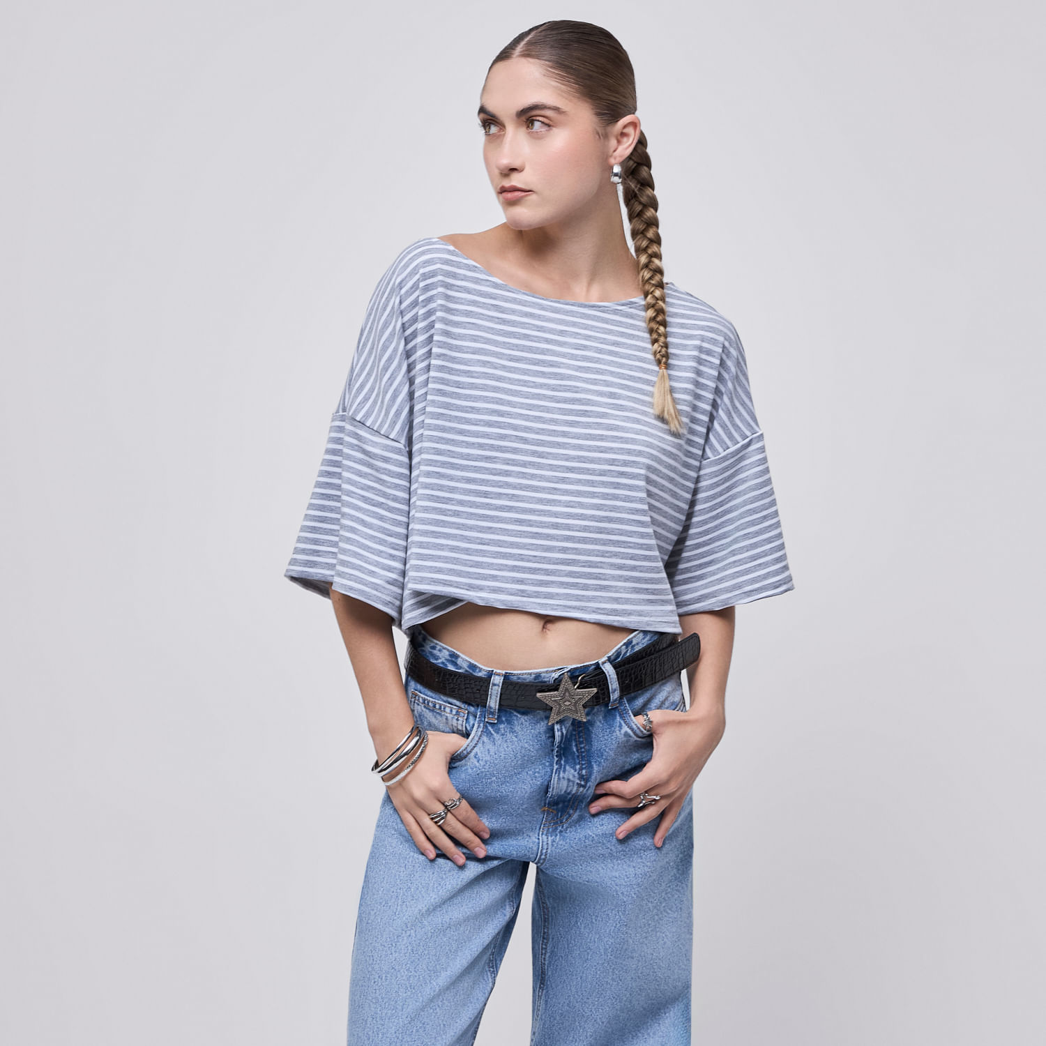Polo Mujer Chicago Hypnotic Manga Corta Gris L