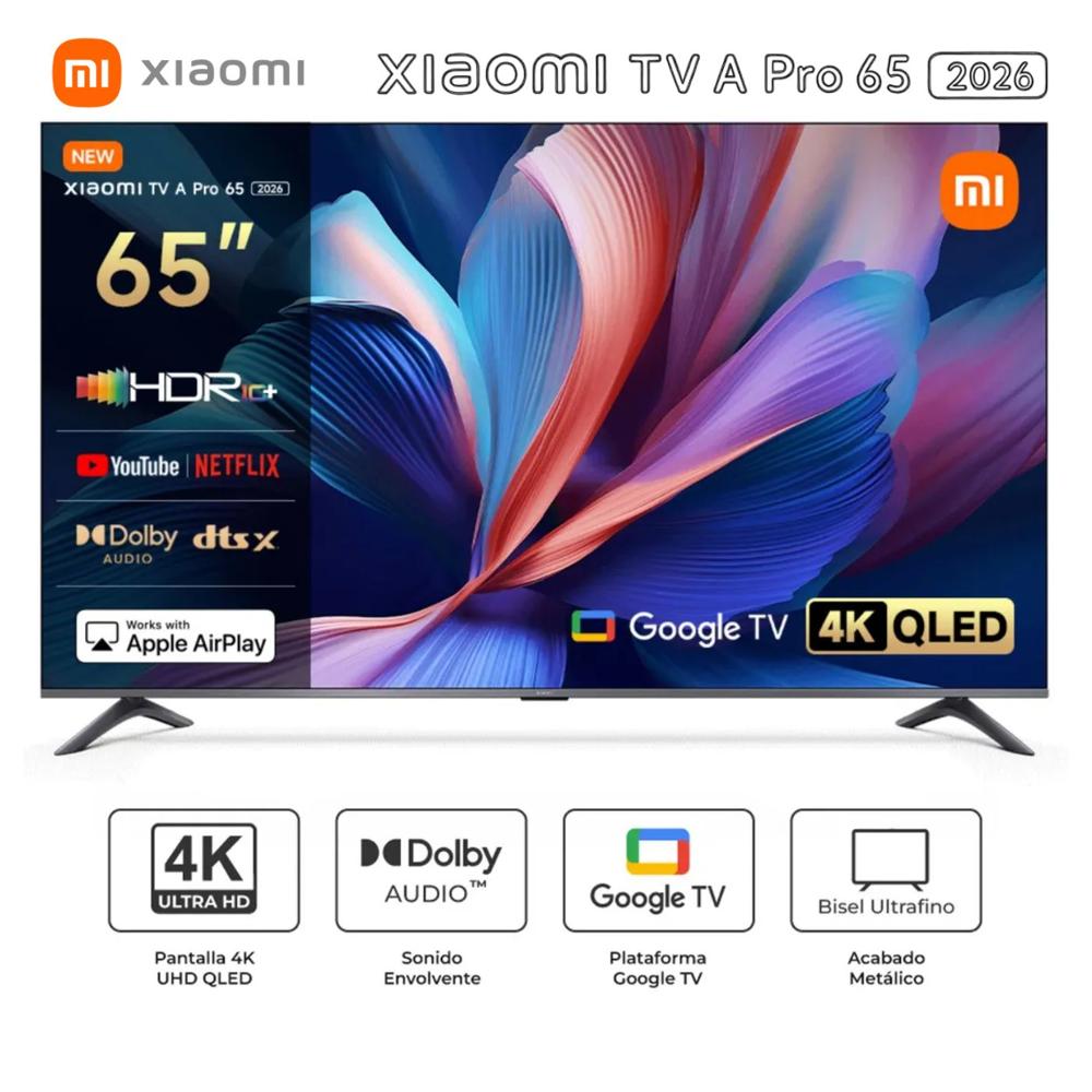 Televisor Smart TV 65'' XIAOMI A PRO QLED UHD 4K L65MB-APPH GoogleTV 2026