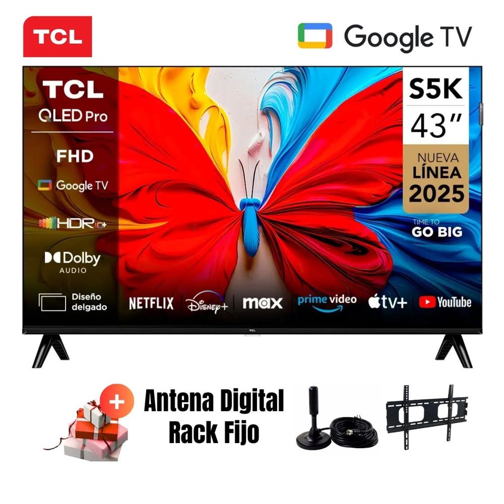 Televisor Smart TV TCL 43'' FHD 43S5K GoogleTV - Ant - Rack Fijo