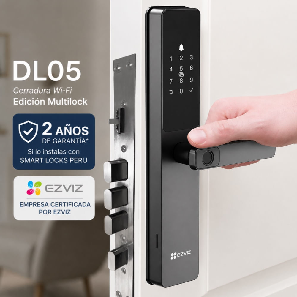 Cerradura Inteligente Ezviz DL05 Versión Multilock 3 Pestillos y 1 Manual