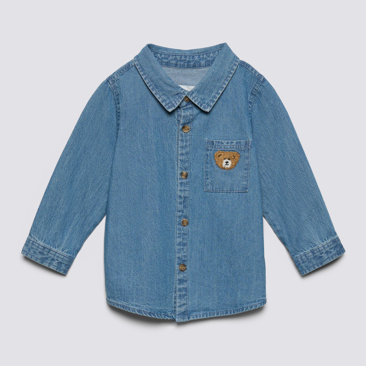 Camisa Manga Larga Bebé Niño Denim Baby Circus Azul Talla 6M