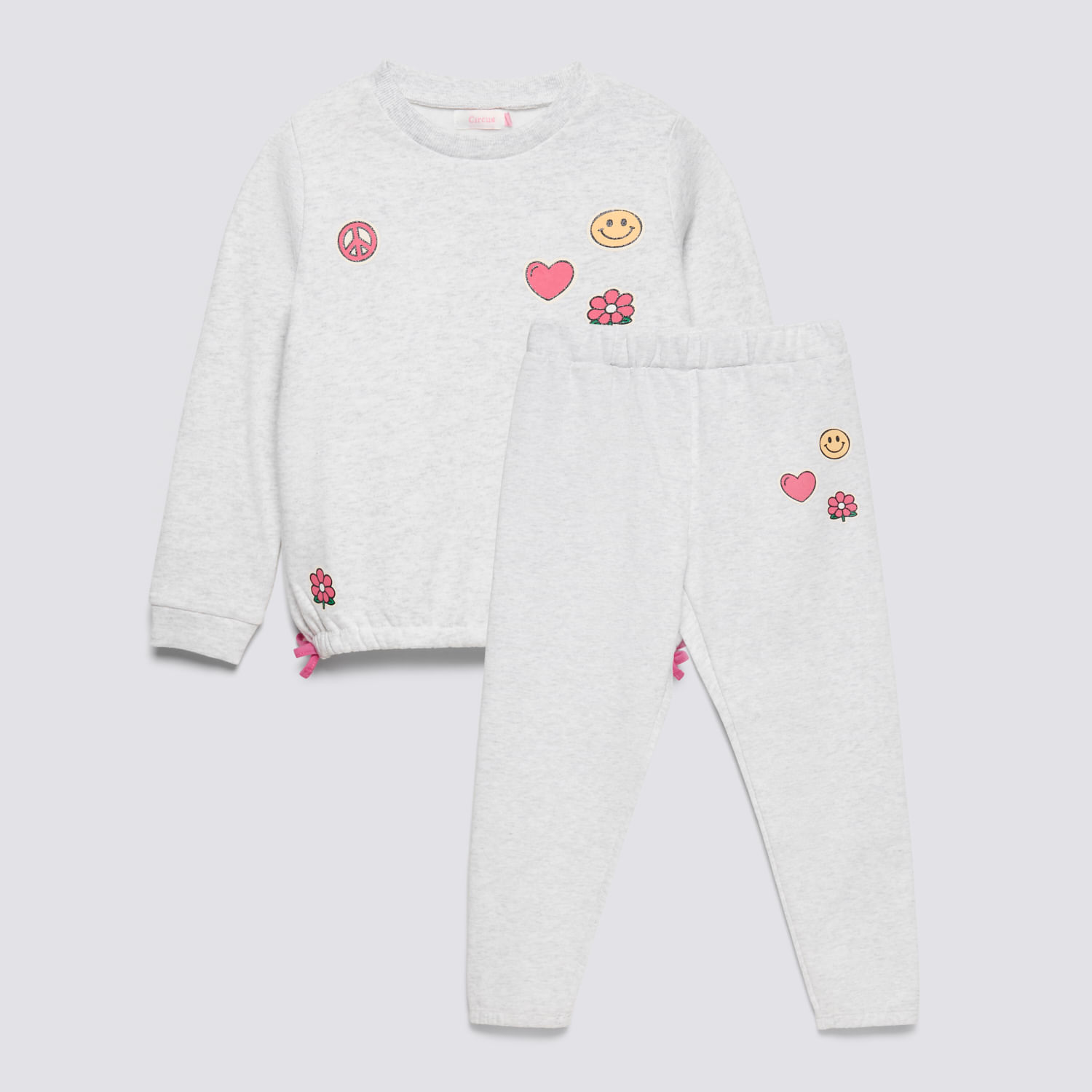Buzo Niña Fleece Smiley Circus Gris Talla 6