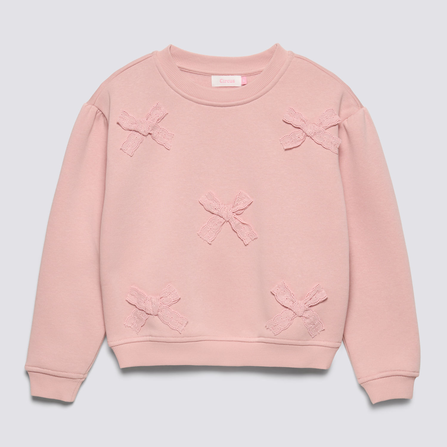 Polera Niña Fleece Aplicación Circus Palo Rosa Talla 4