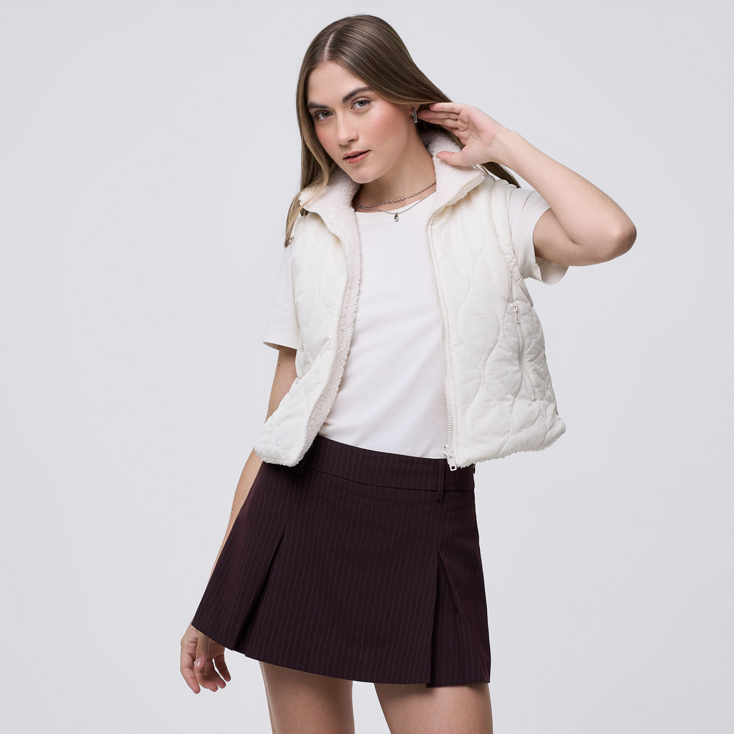 Chaleco Mujer Sherpa Hypnotic Off White L