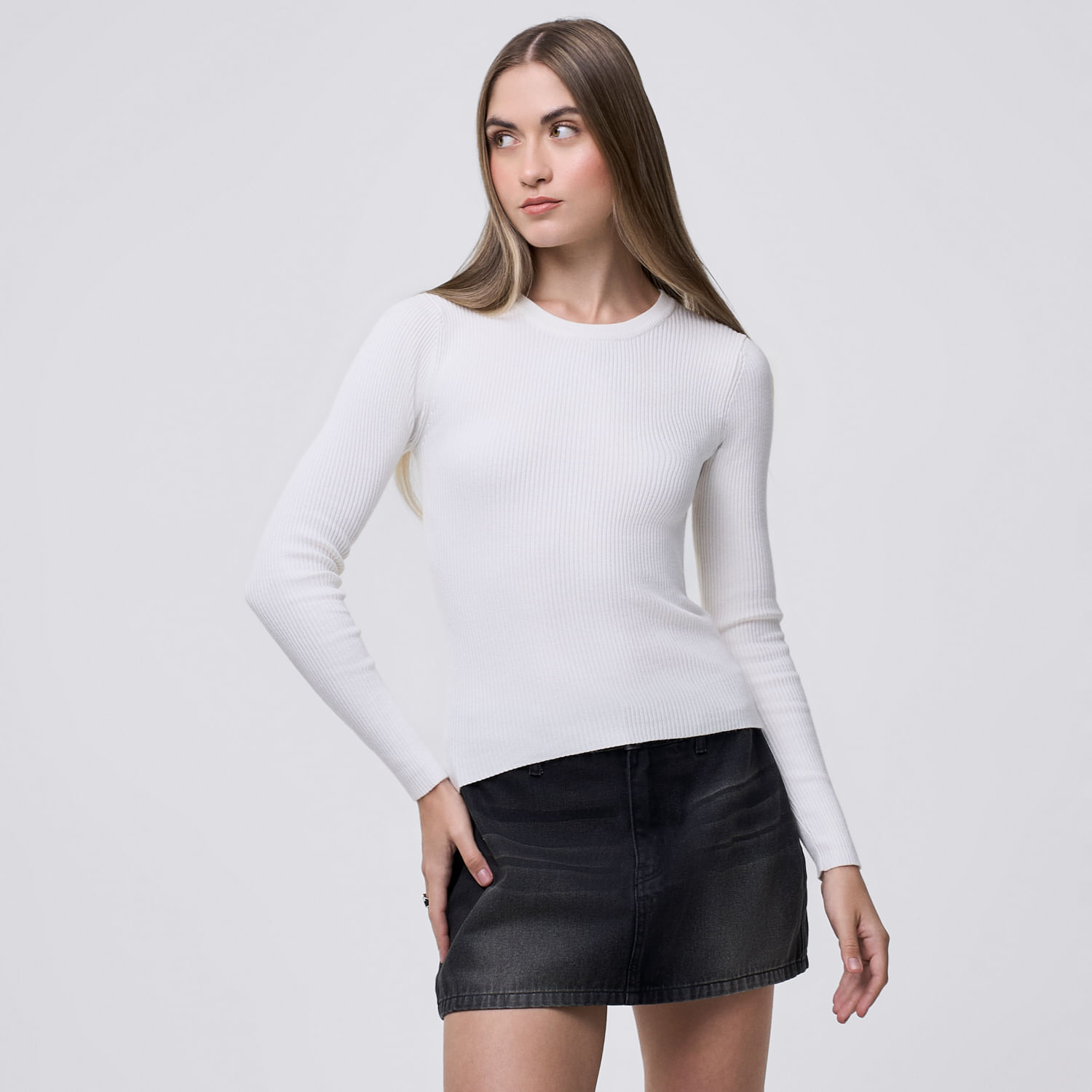 Chompa Mujer Sami Hypnotic Manga Larga Off White S