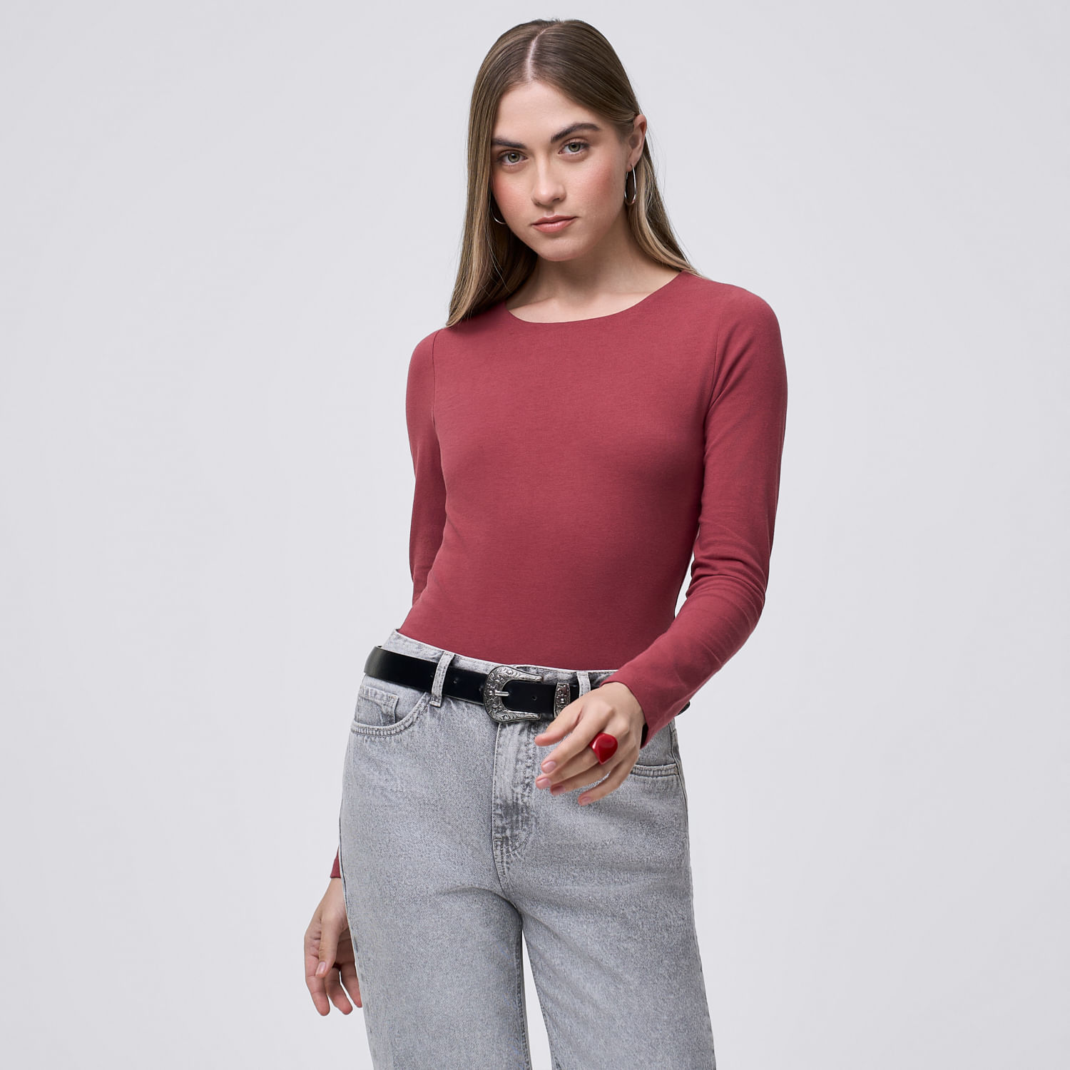 Polo Mujer Esencial Hypnotic Manga Larga Guinda S