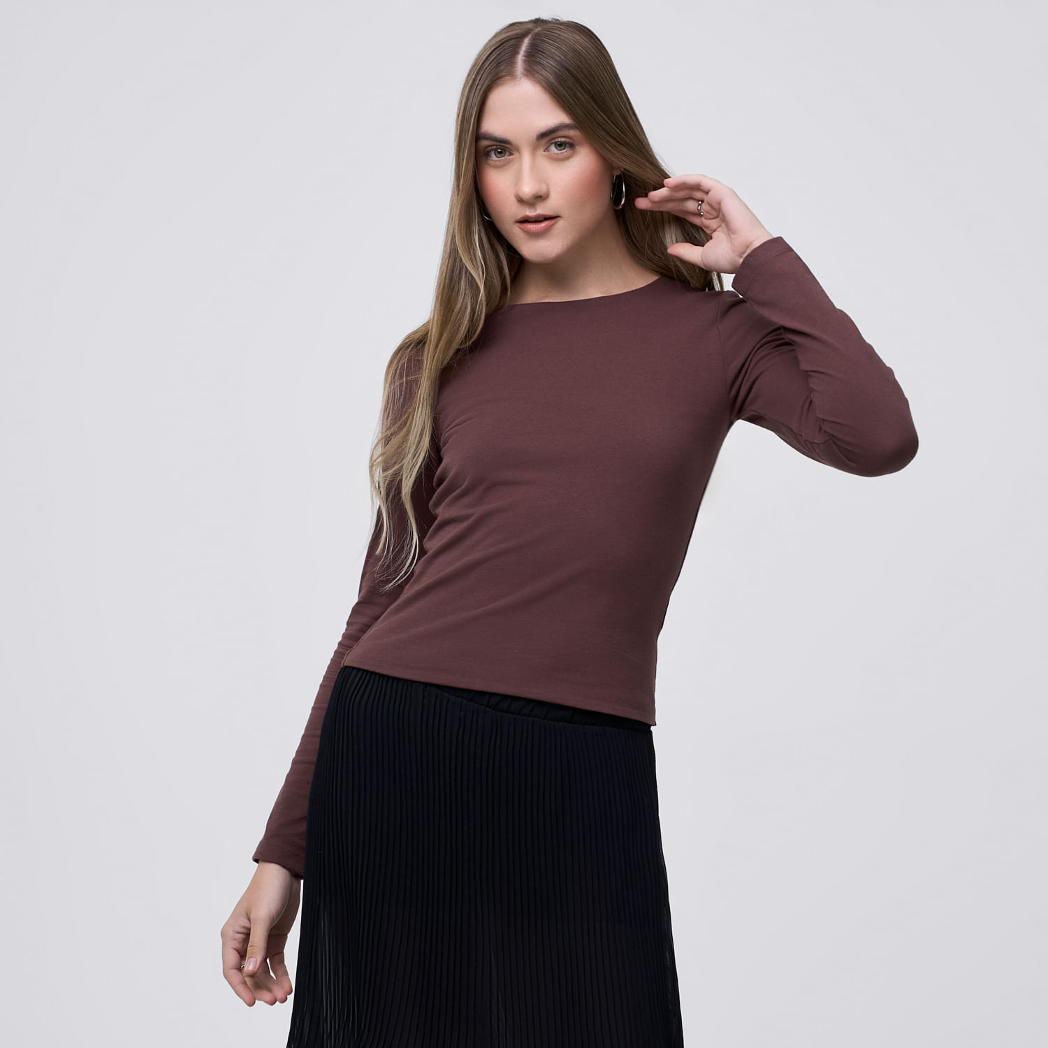 Polo Mujer Esencial Hypnotic Manga Larga Marrón S