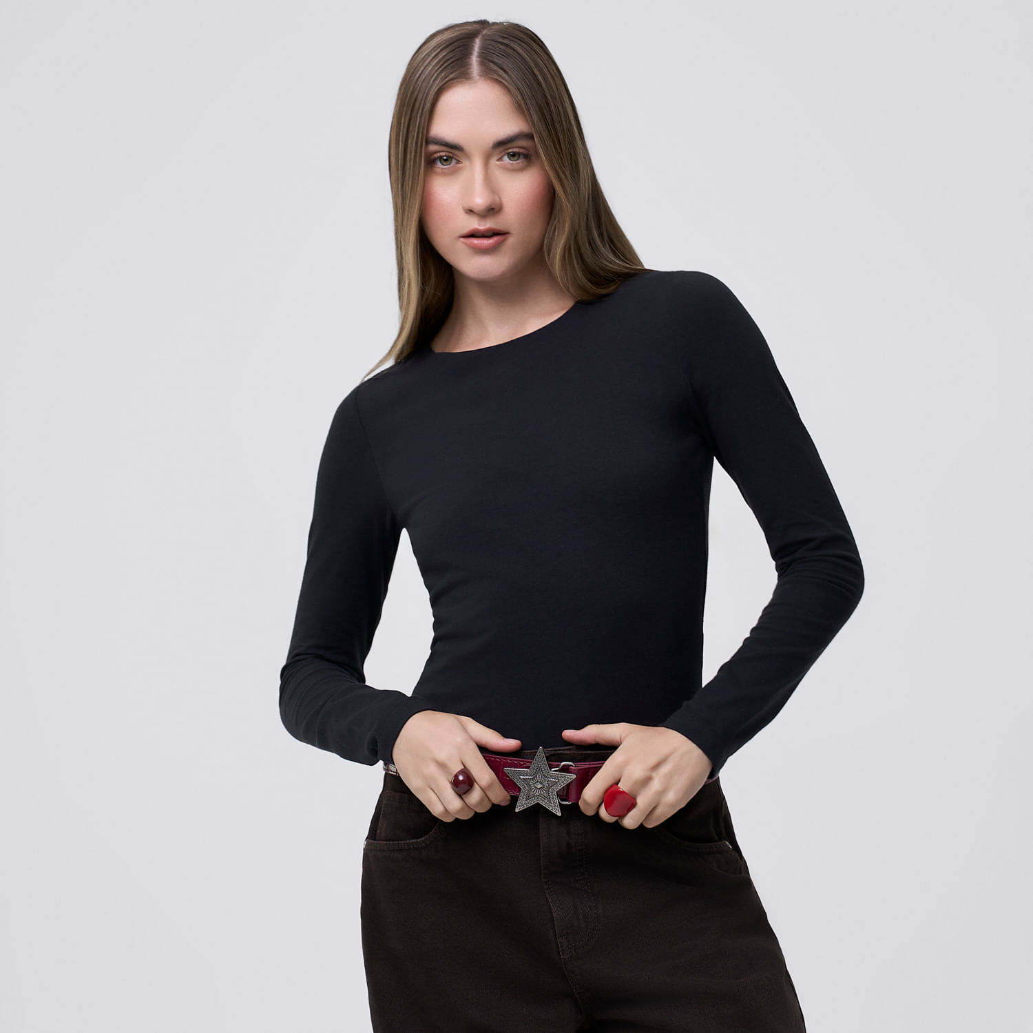 Polo Mujer Esencial Hypnotic Manga Larga Negro S