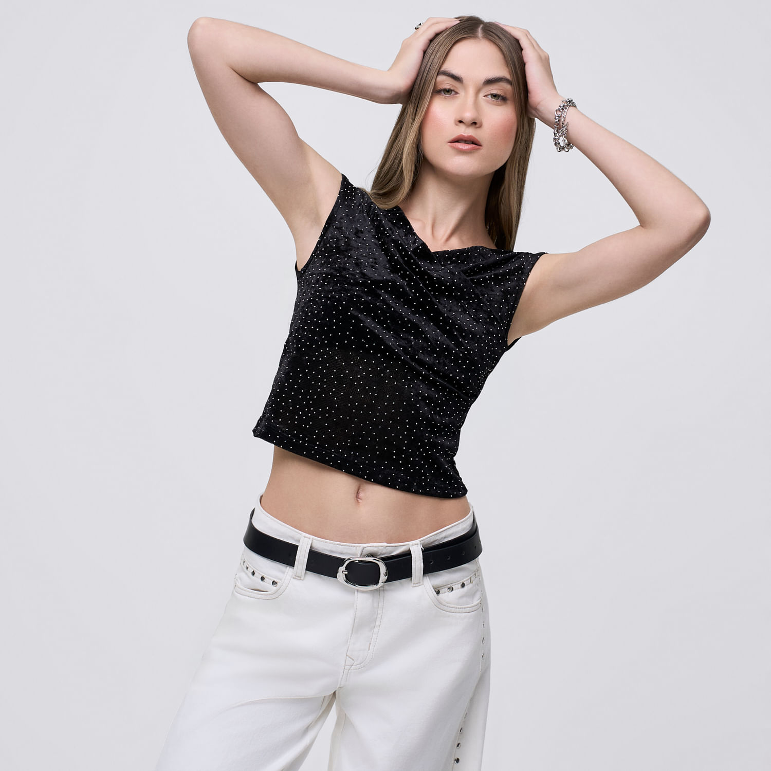 Polo Mujer Bright Hypnotic Manga Corta Negro S