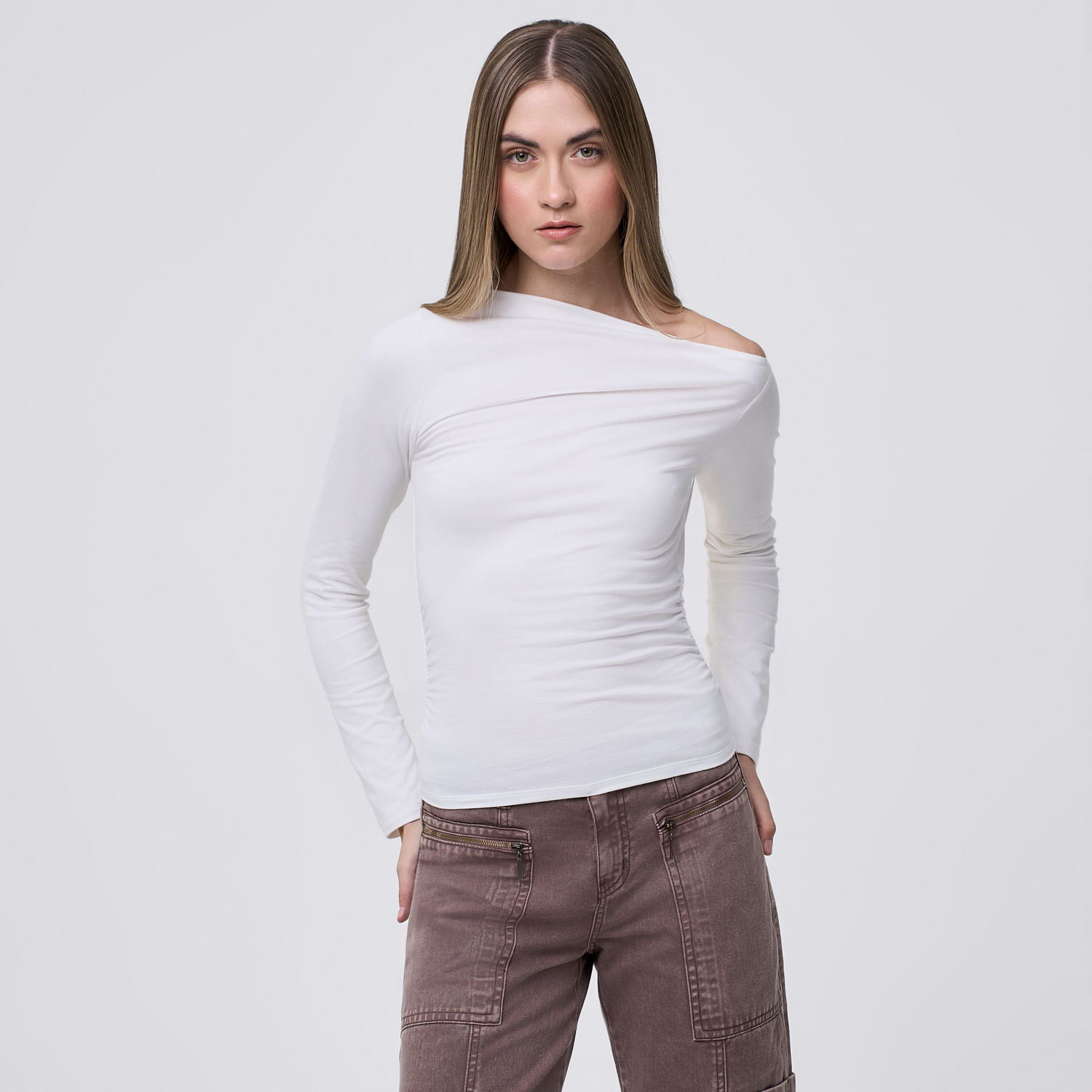 Polo Mujer Lado Hypnotic Manga Larga Off White S