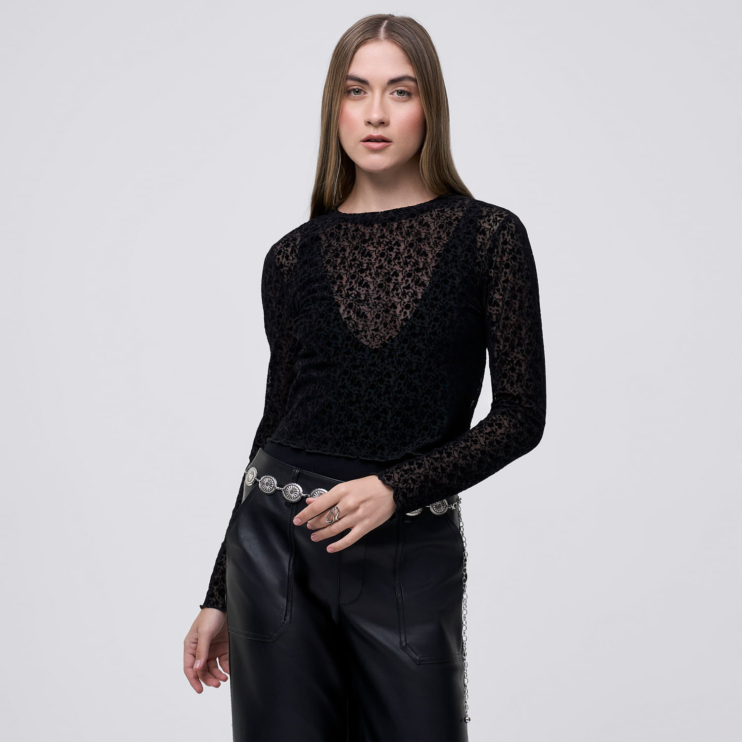 Polo Mujer Velvet Hypnotic Manga Larga Negro L