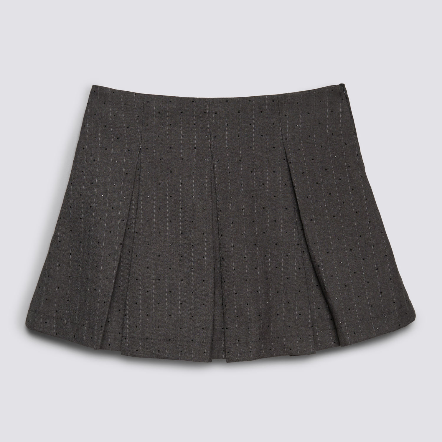 Falda Short Teen Niña Cute Studs Zubito Gris Talla 12