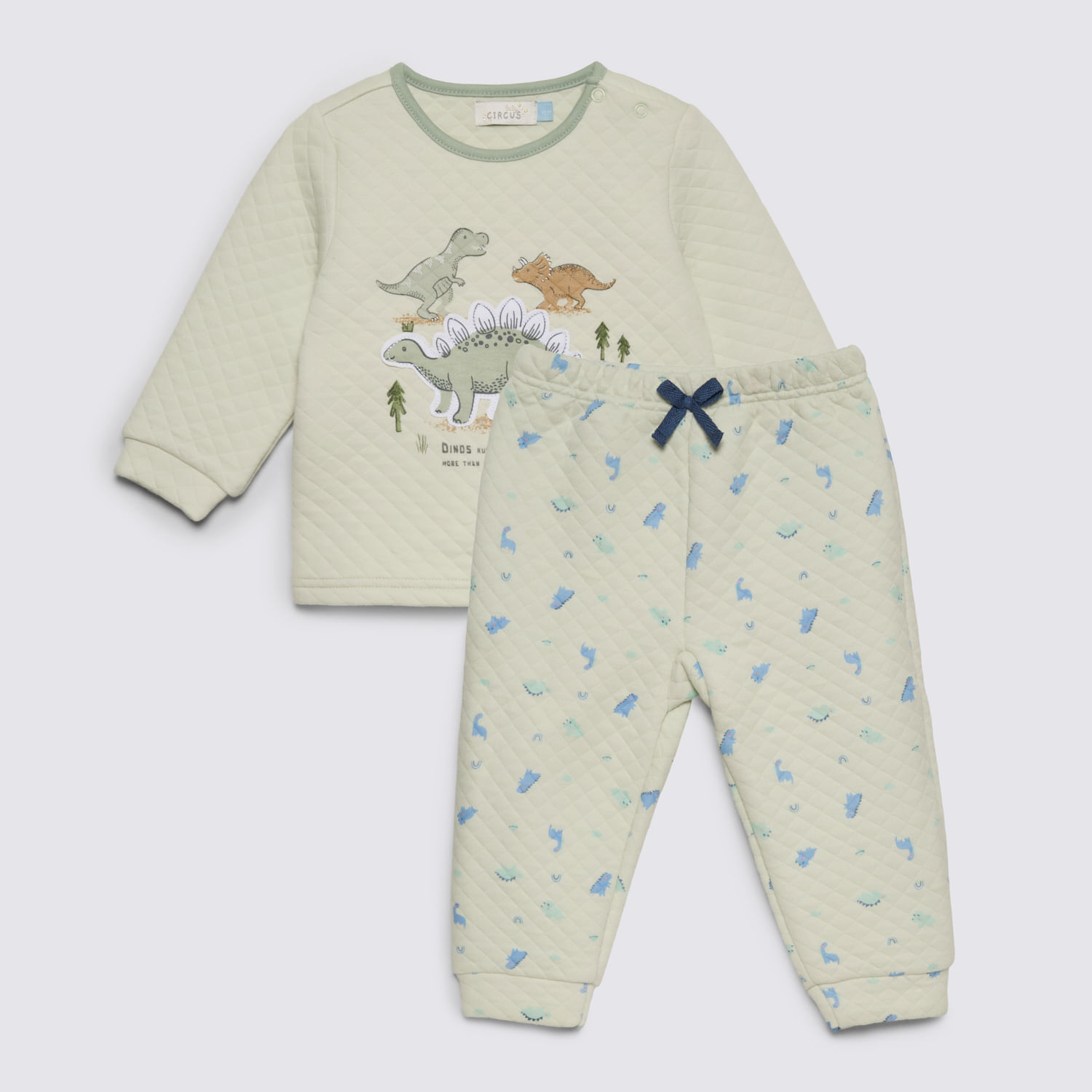 Pijama Recién Nacido 2 Piezas Quilted Full Print Baby Circus Verde Talla 36M