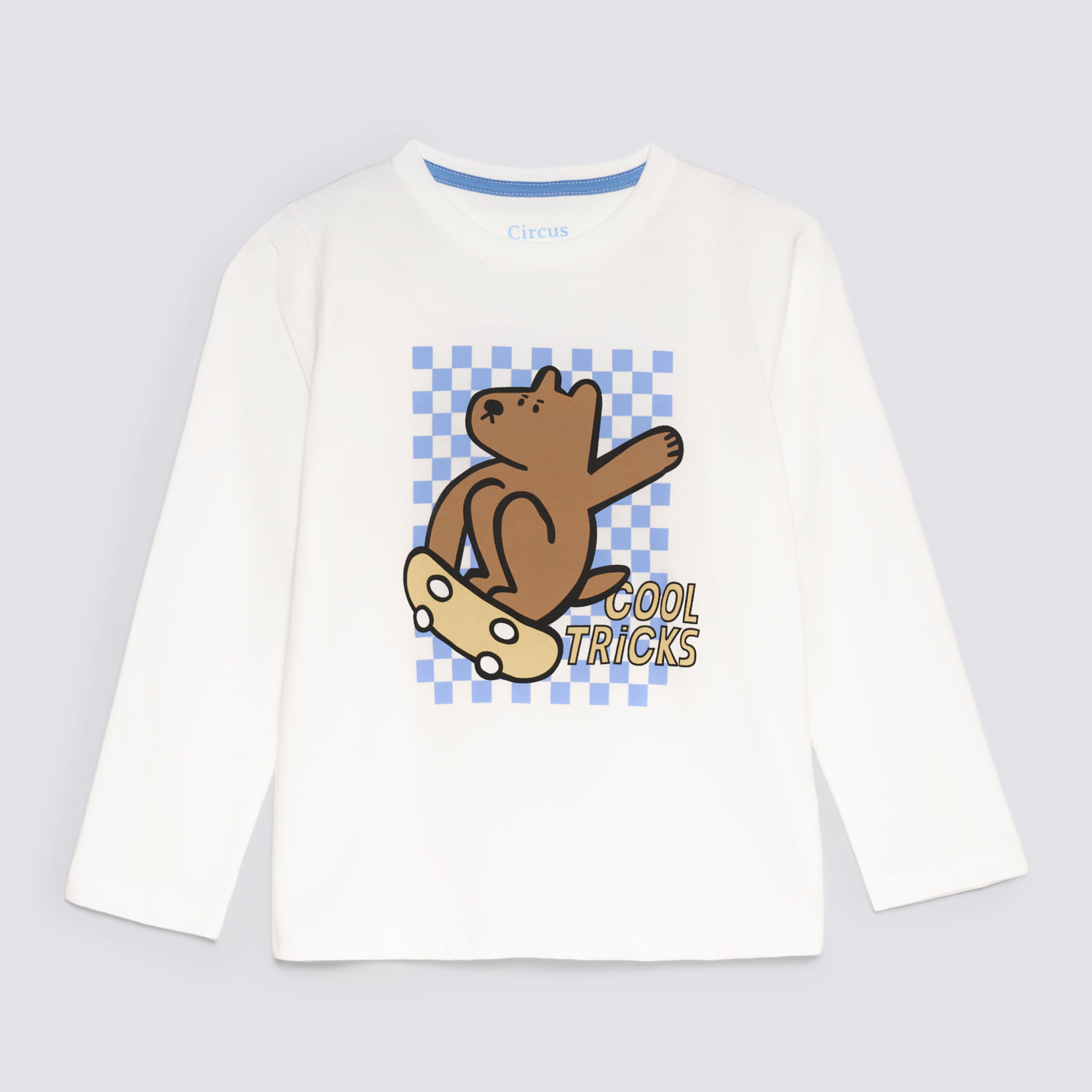 Polo Manga Larga Niño Básico Jersey Circus Ecru Talla 12