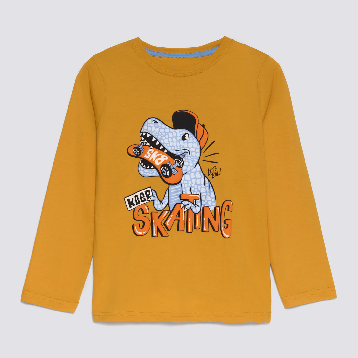 Polo Manga Larga Niño Básico Jersey Circus Mostaza Talla 12