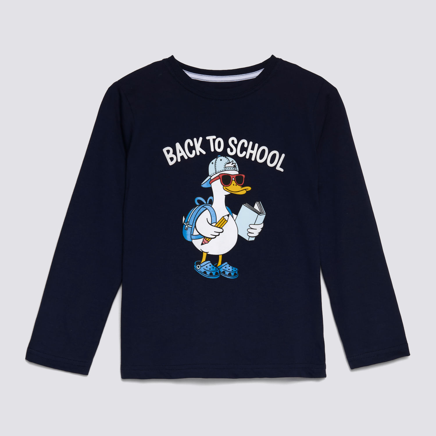 Polo Manga Larga Niño Básico Jersey Circus Navy Talla 4