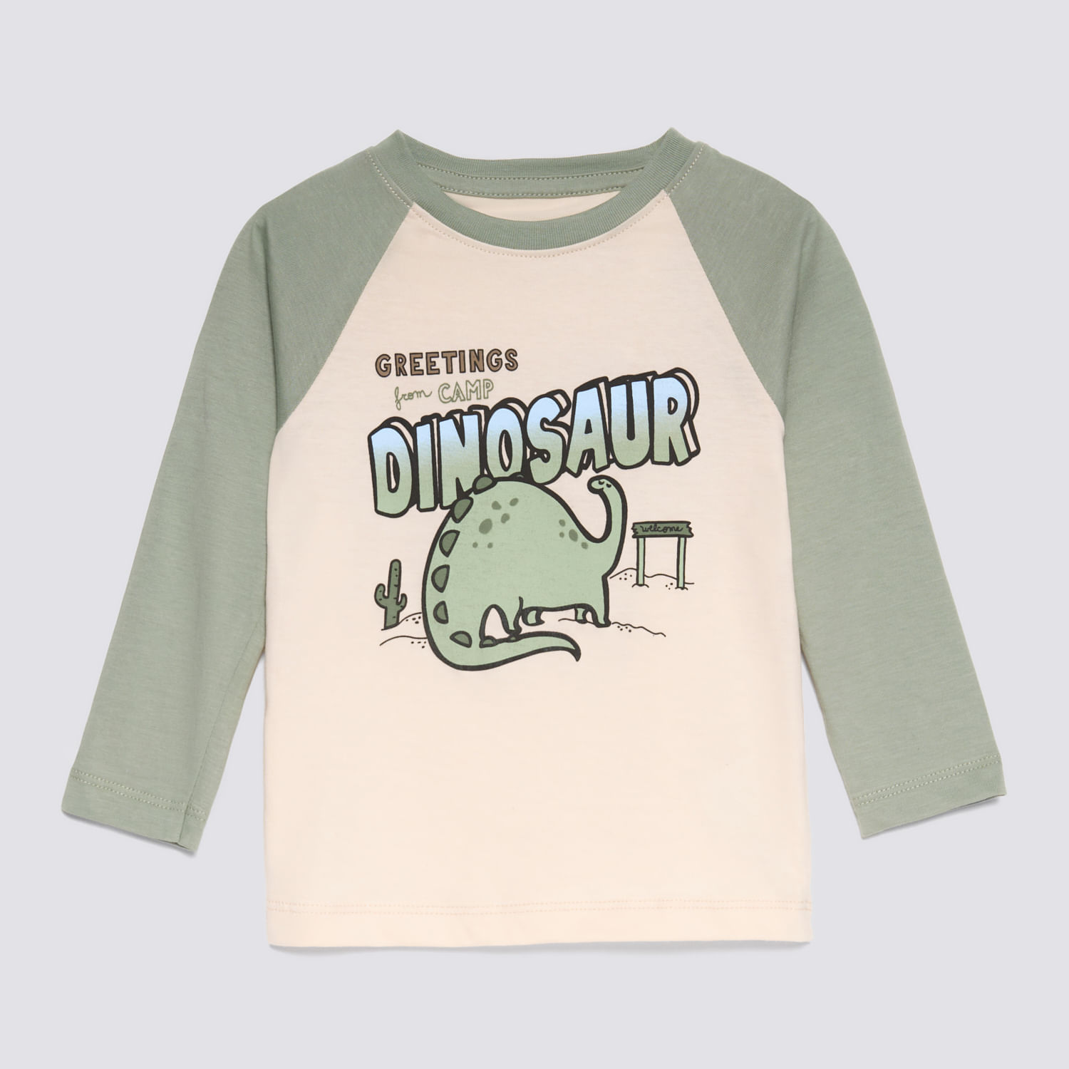Polo Manga Larga Bebé Niño Ranglan Baby Circus Verde Musgo Talla 18M