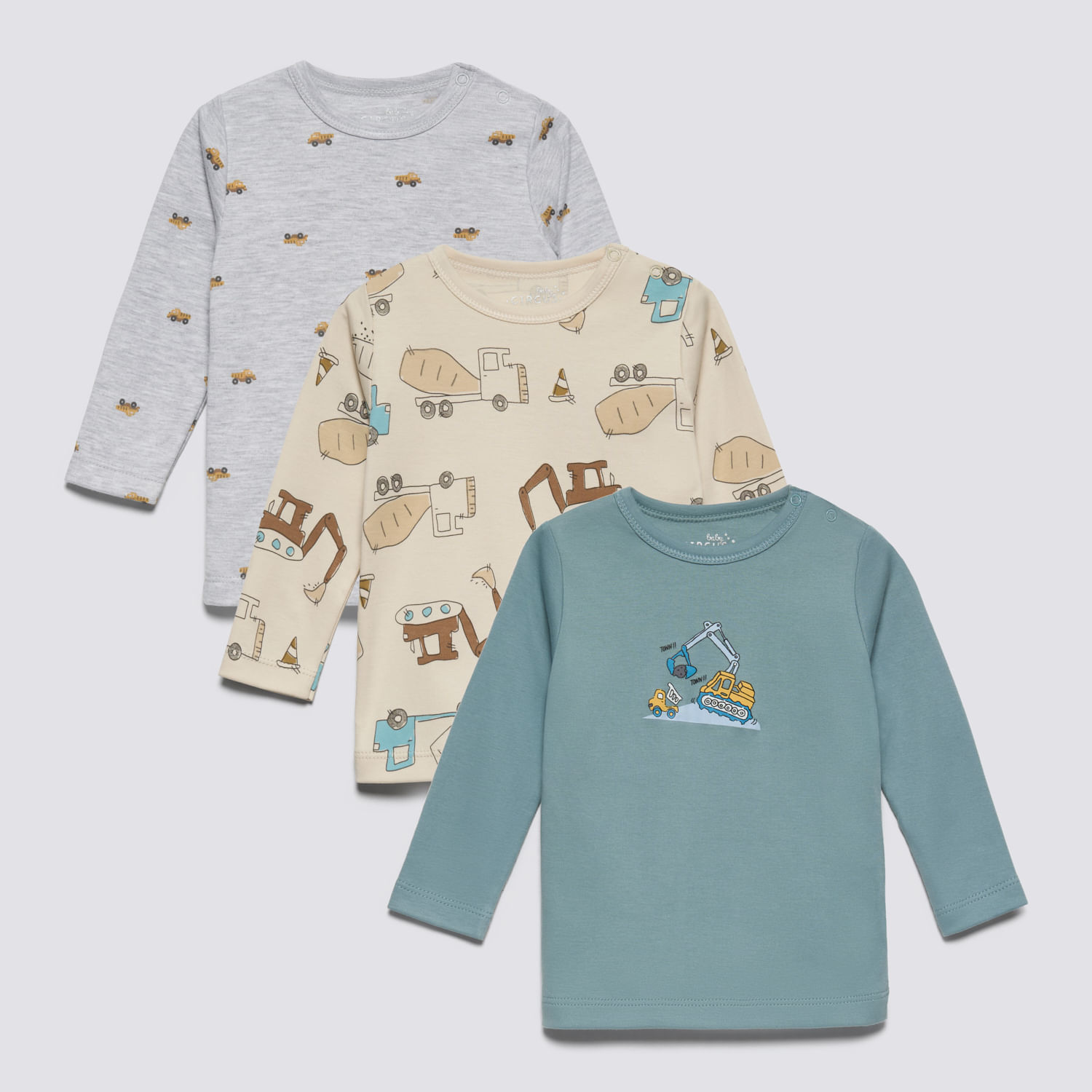 Camiseta Manga Larga Recién Nacido Pack X3 Baby Circus