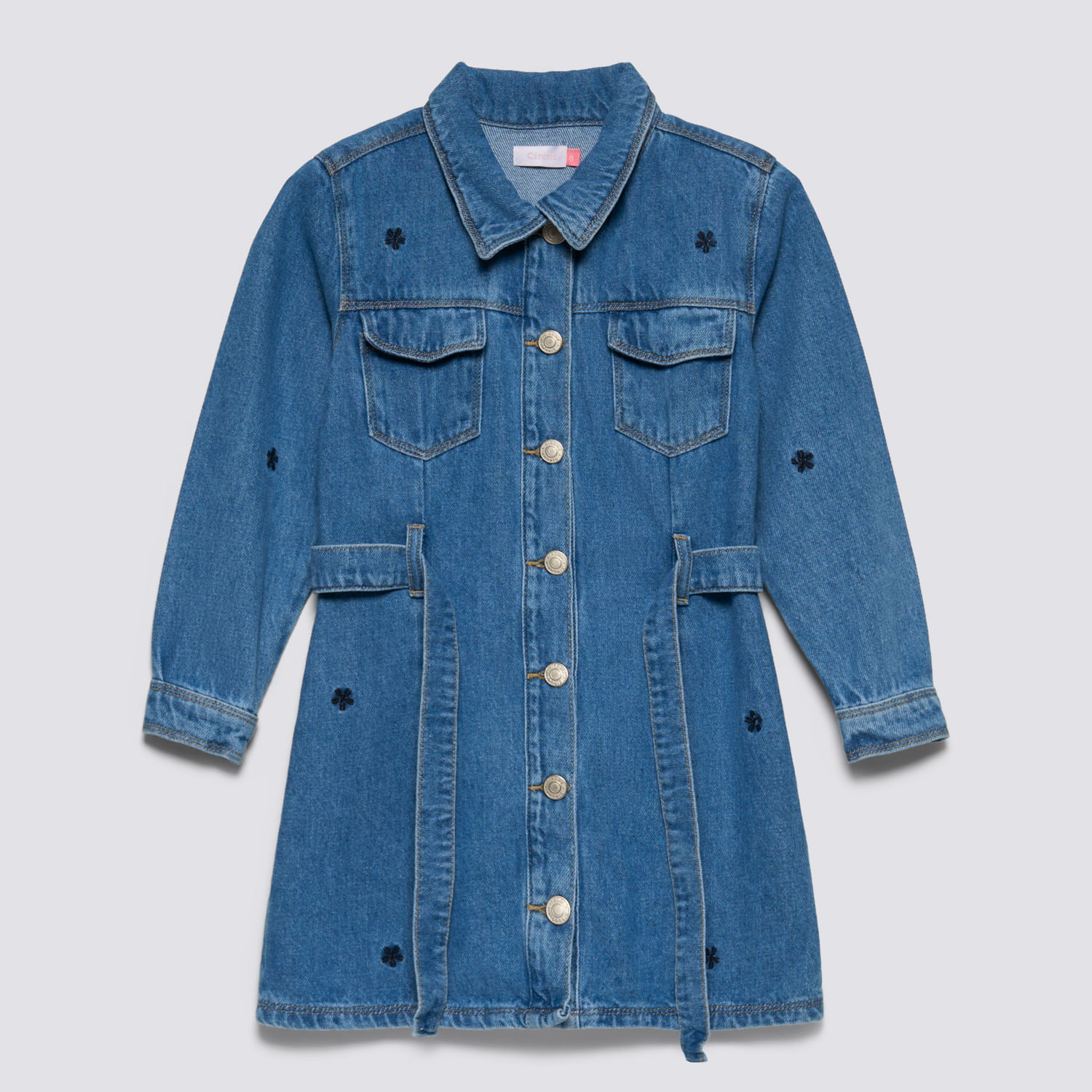Vestido Manga Larga Niña Folk Denim Circus Chocolate Talla 8