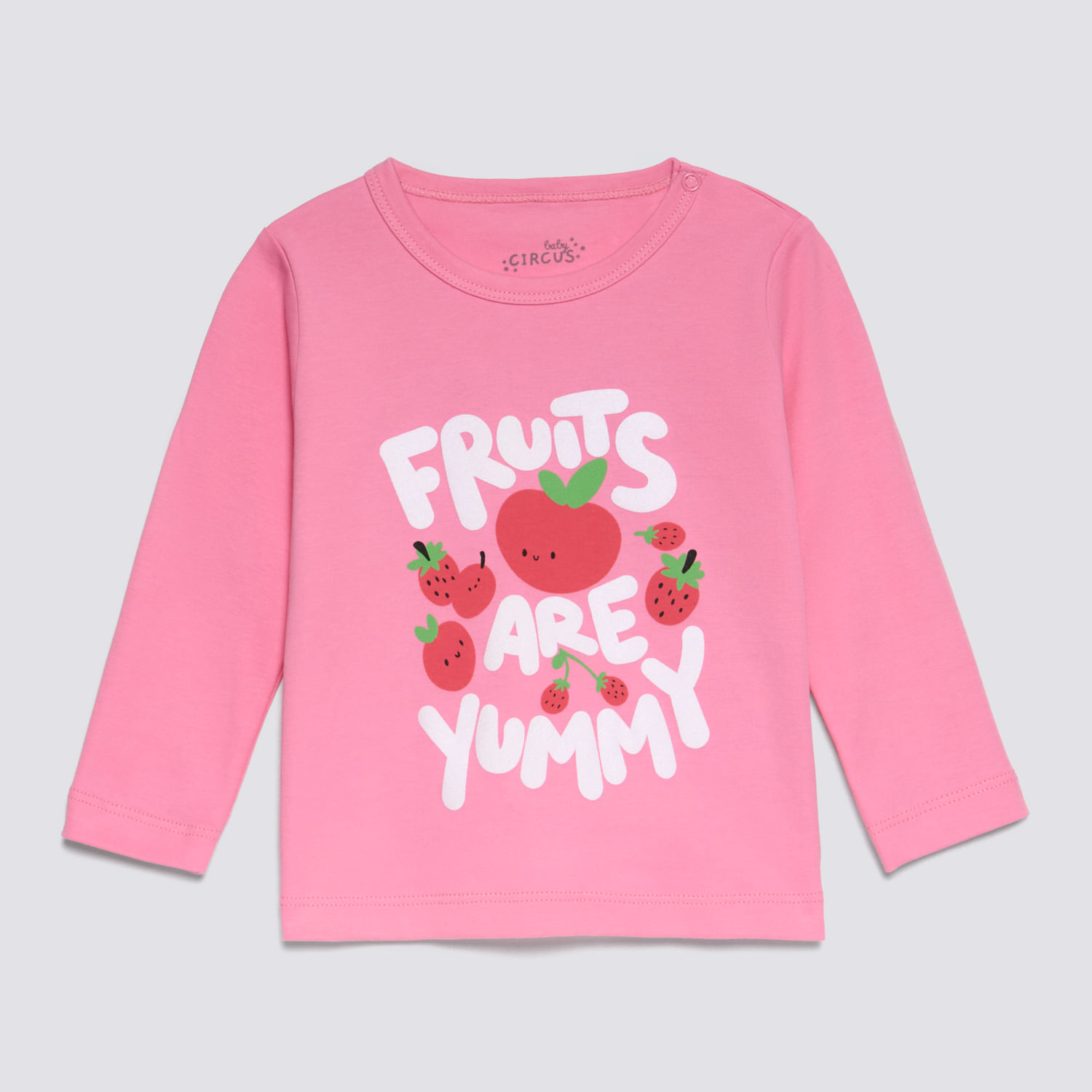 Polo Manga Larga Bebé Niña Gamuzado Baby Circus Fucsia Talla 18M