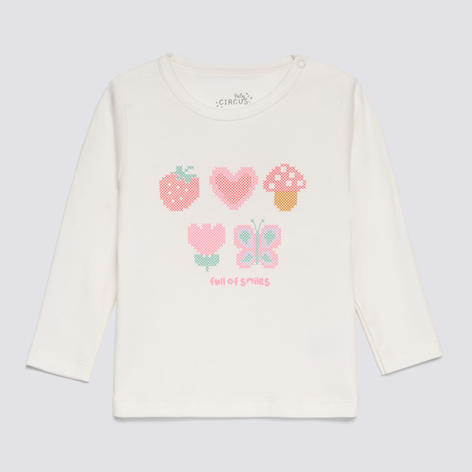 Polo Manga Larga Bebé Niña Gamuzado Baby Circus Ecru Talla 36M