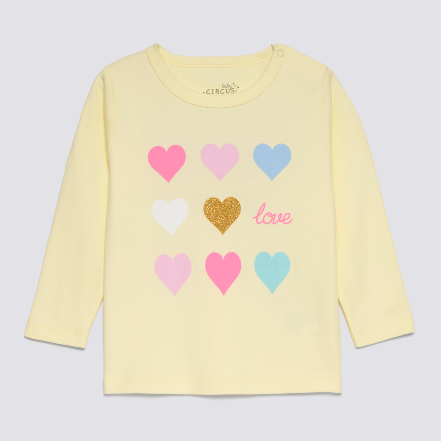Polo Manga Larga Bebé Niña Gamuzado Baby Circus Amarillo Talla 6M