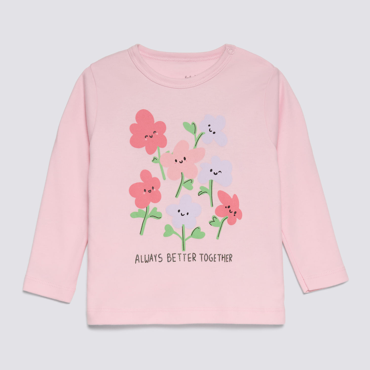 Polo Manga Larga Bebé Niña Gamuzado Baby Circus Rosado Talla 9M