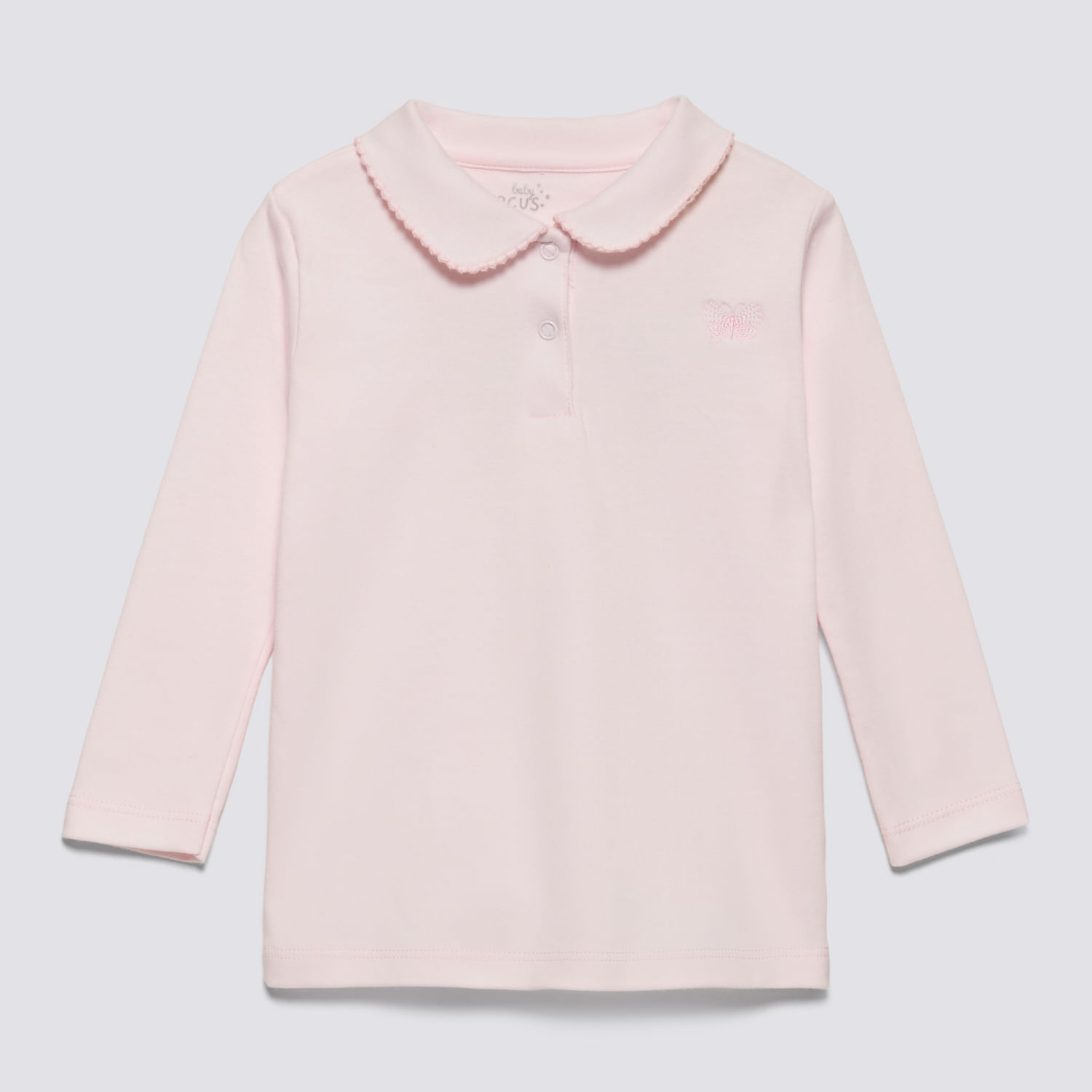 Polo Manga Larga Bebé Niña Cuello Bb Baby Circus Rosado Talla 6M