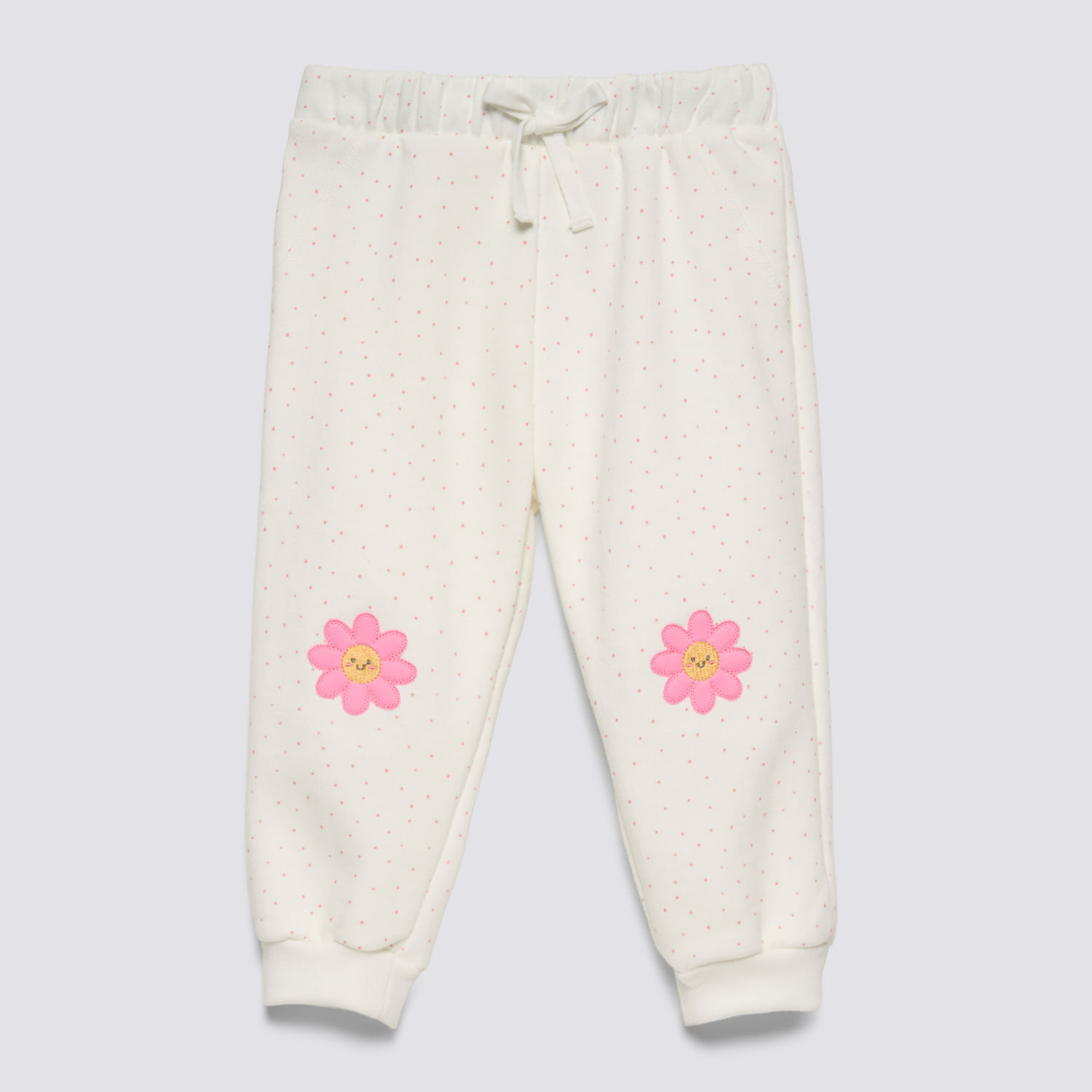 Pantalón Buzo Bebé Niña Rodillera Parche Baby Circus Ecru Talla 9M