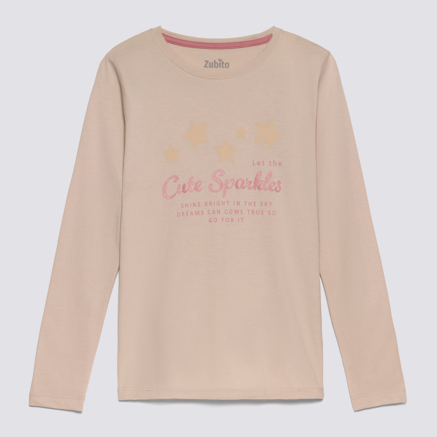 Polo Manga Larga Teen Niña Básico Jersey Zubito Beige Talla 14