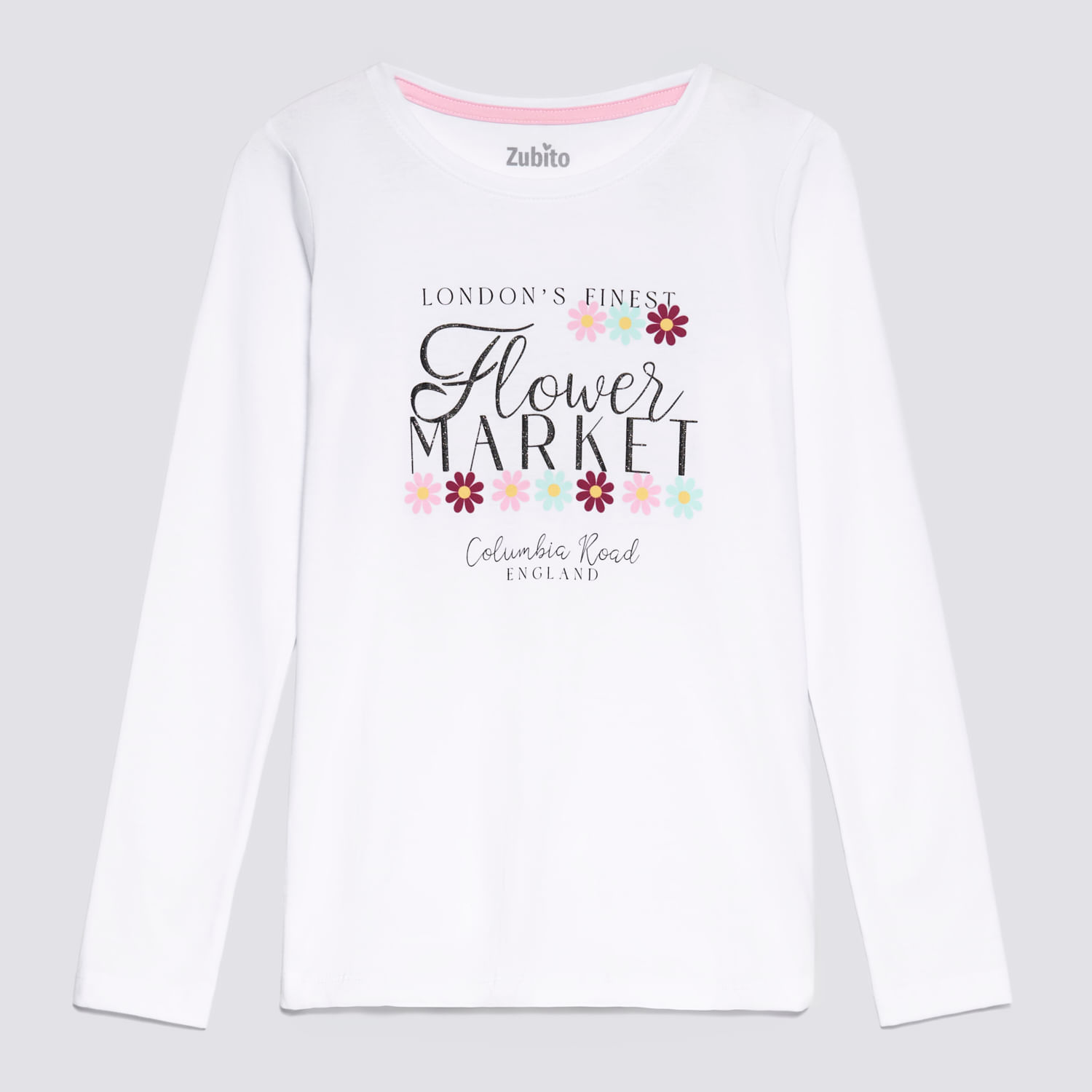 Polo Manga Larga Teen Niña Básico Jersey Zubito Blanco Talla 16