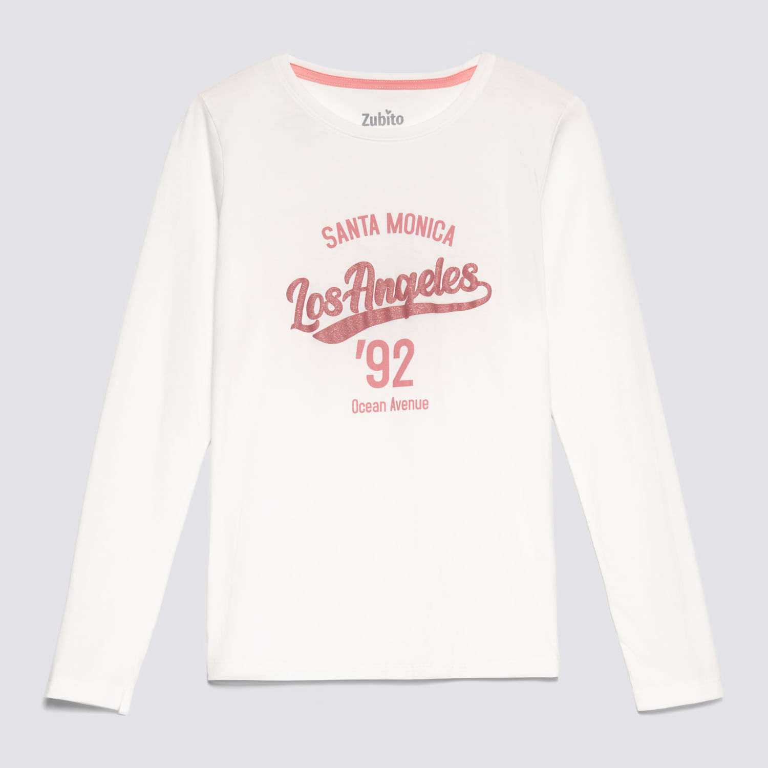 Polo Manga Larga Teen Niña Básico Jersey Zubito Ecru Talla 12