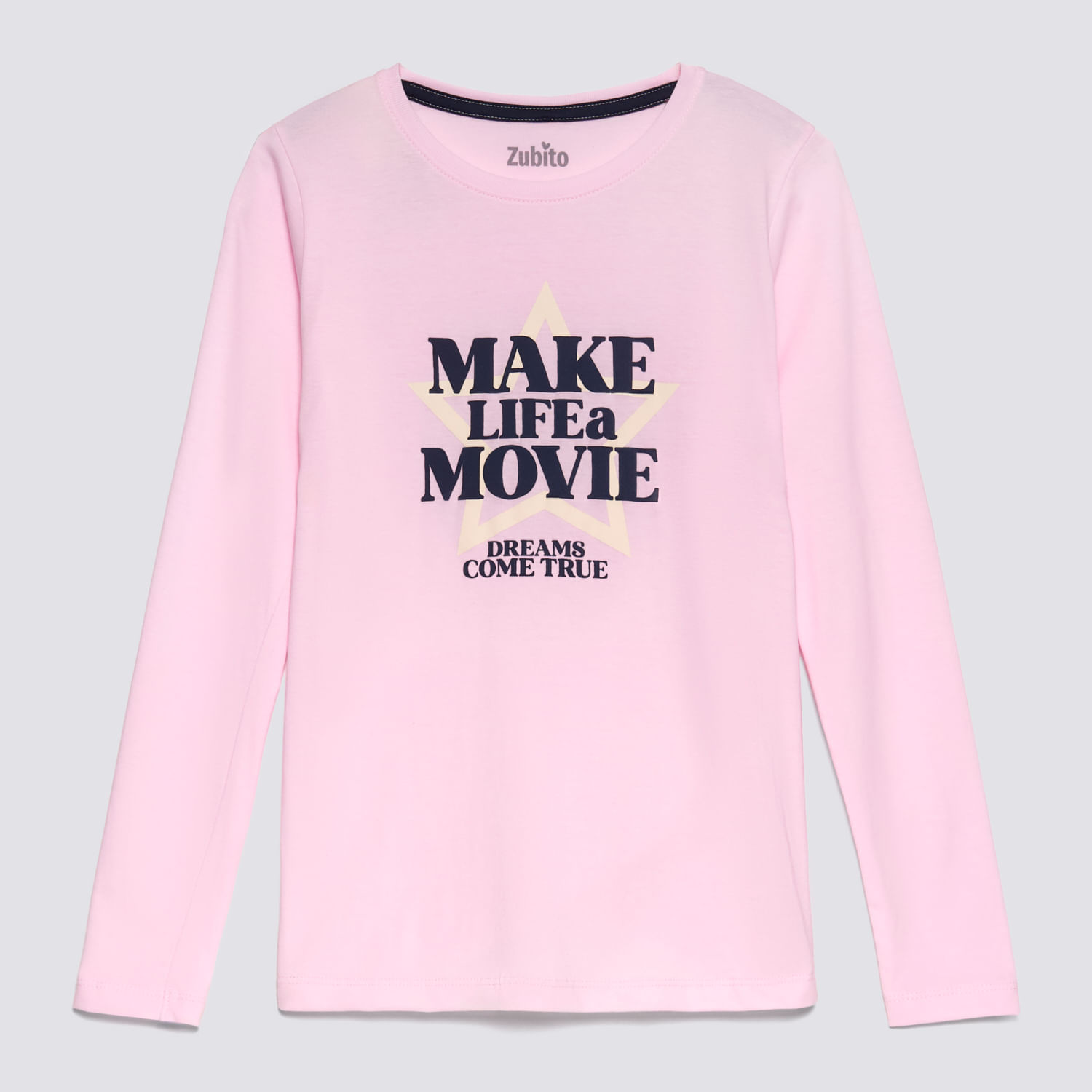 Polo Manga Larga Teen Niña Básico Jersey Zubito Rosa Talla 12