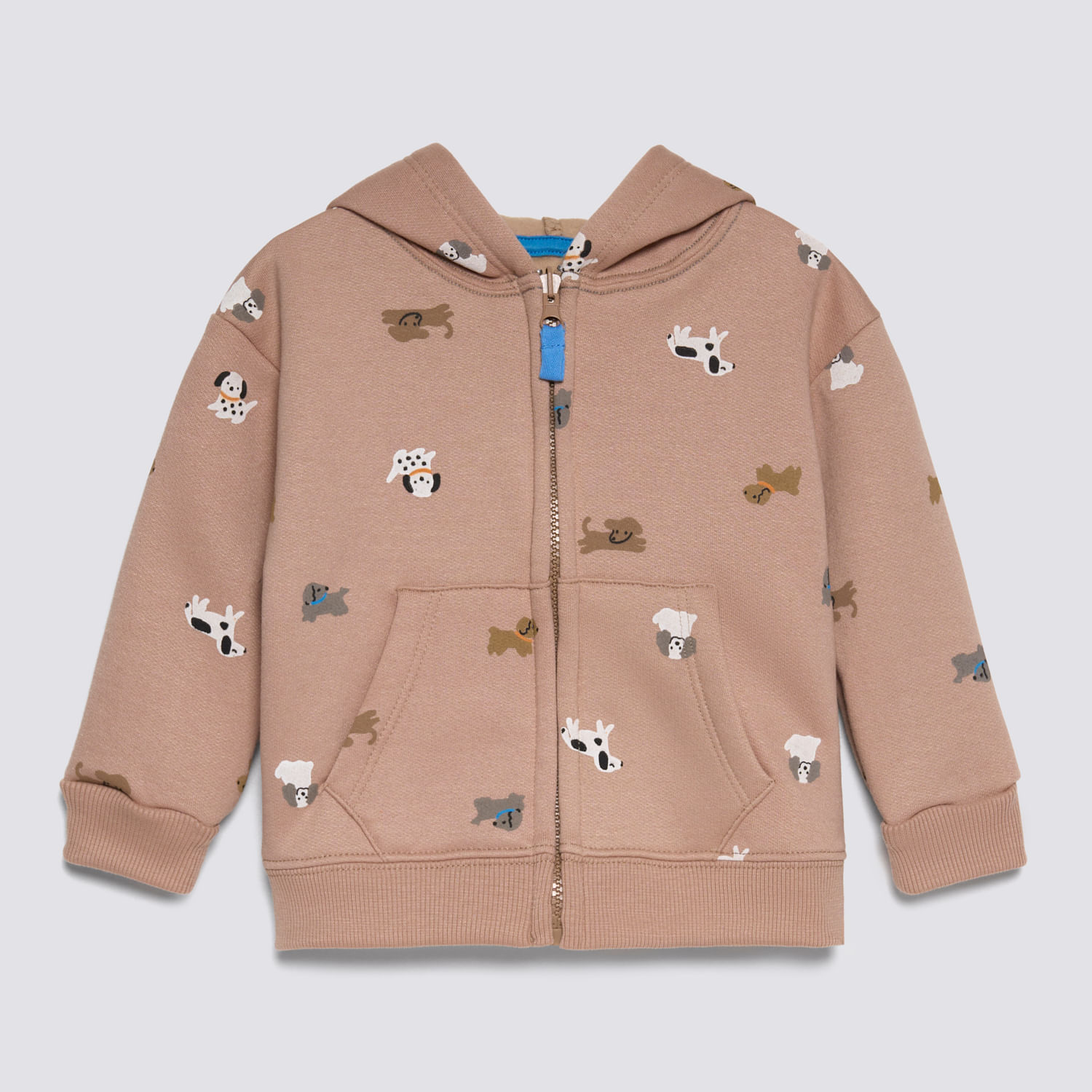 Polera Bebé Niño Aop Zip Baby Circus Taupe Talla 12M