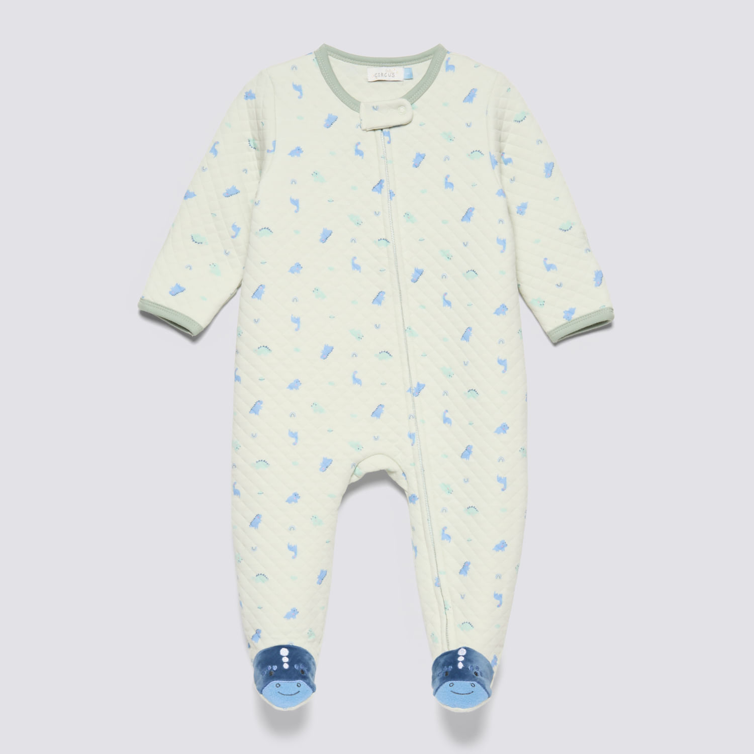 Pijama Enterizo Recién Nacido Quilted Zip Baby Circus Verde Talla 6M