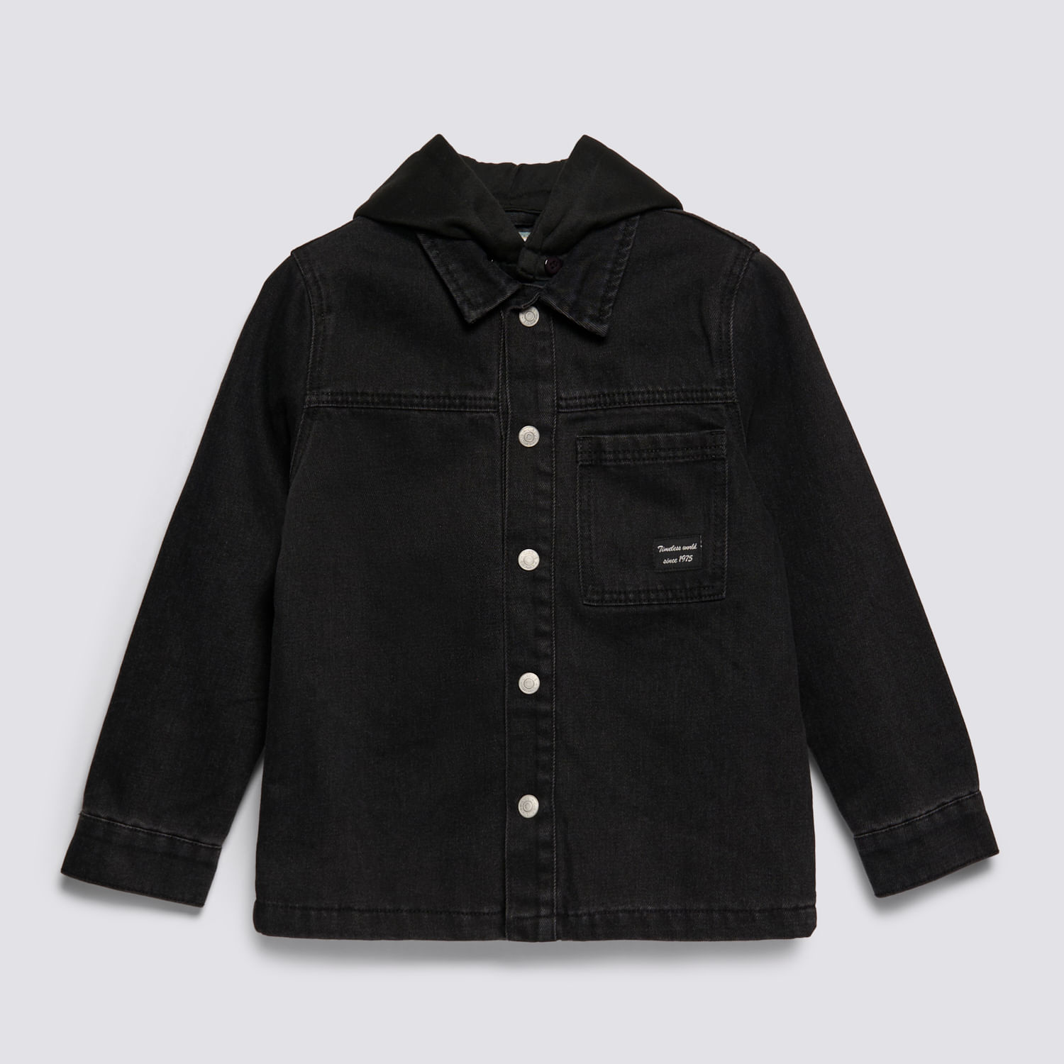 Casaca Denim Niño Hood Circus Negro Talla 8
