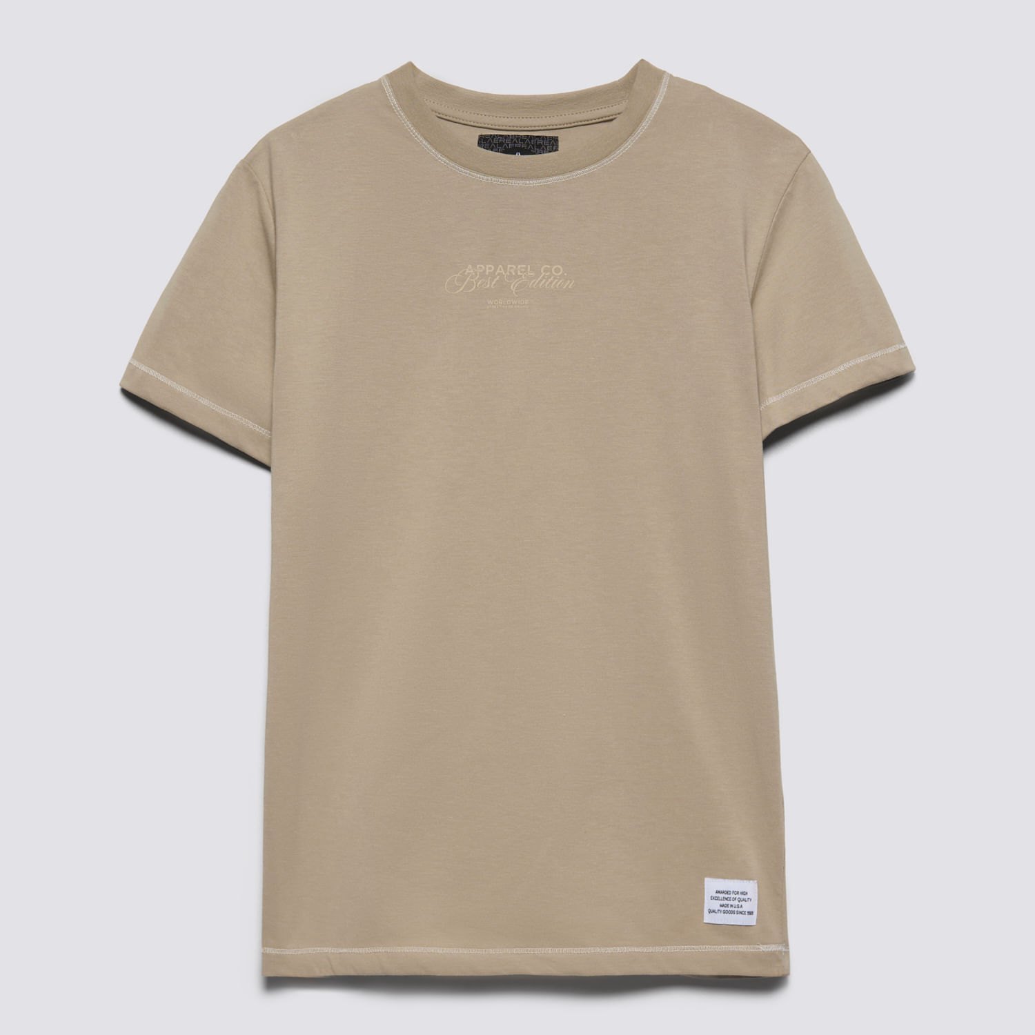 Polo Manga Corta Teen Niño Pespunte Aereal Verde Olivo Talla 12