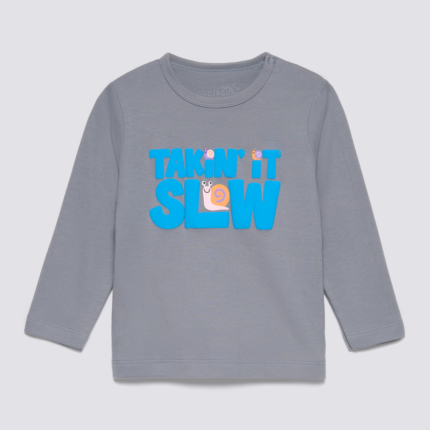 Polo Manga Larga Bebé Niño Gam Baby Circus Gris Melange Talla 6M