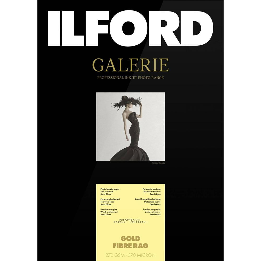 Ilford Galerie Papel Gold Fiber Rag 270 gsm 50"" x 49' Semi-Matte