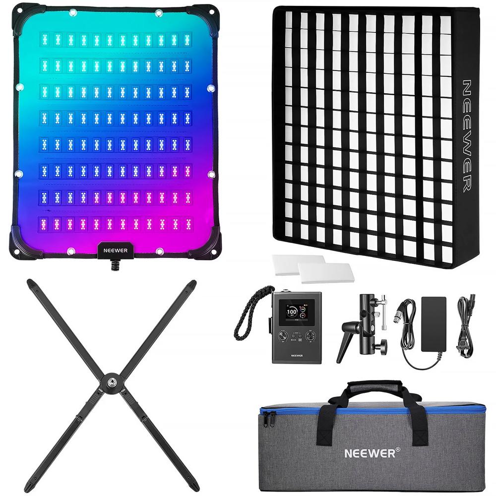 Neewer FL100C Mat LED Flexible RGB 20.9x17.3"" 4140 Lux 2500-10000K