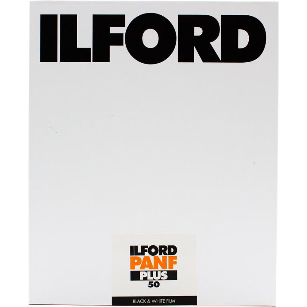 Ilford Pan F Plus Película Negativa en Blanco y Negro 8 x 10"" - 25 Hojas, ISO 50, Panchro