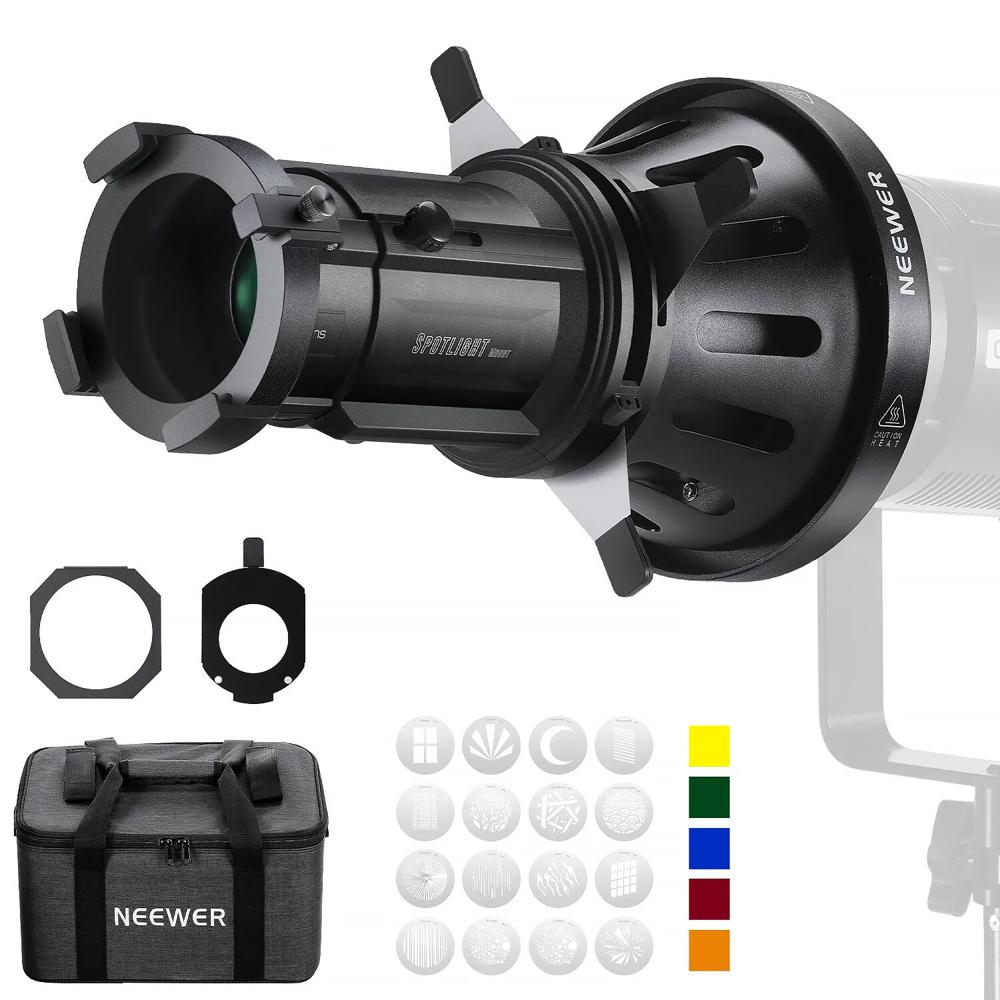 Neewer LS-38 Spotlight Bowens Mount 40° con 16 Gobos y 5 Filtros de Color