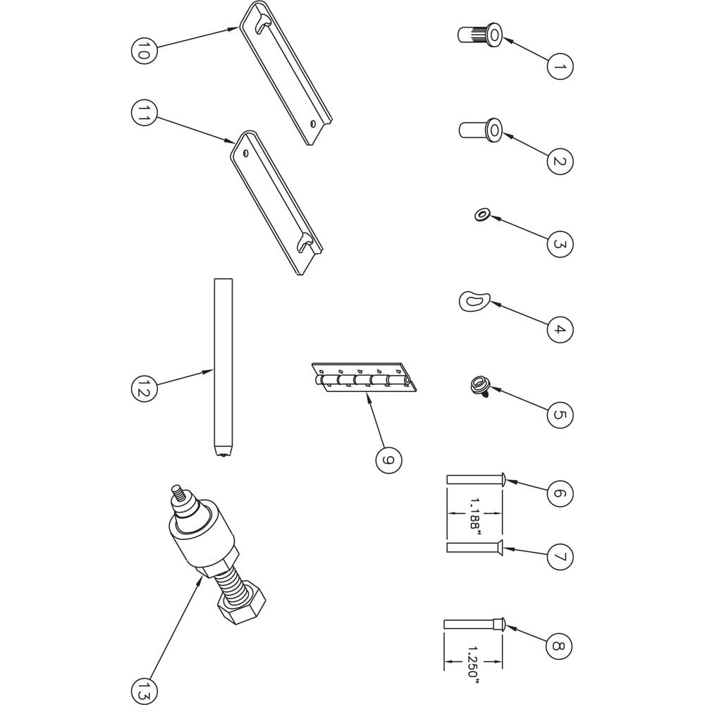 Da-Lite Kit de Reparación para Estructura Fast-Fold 37316 - Juego Completo de Hardware de