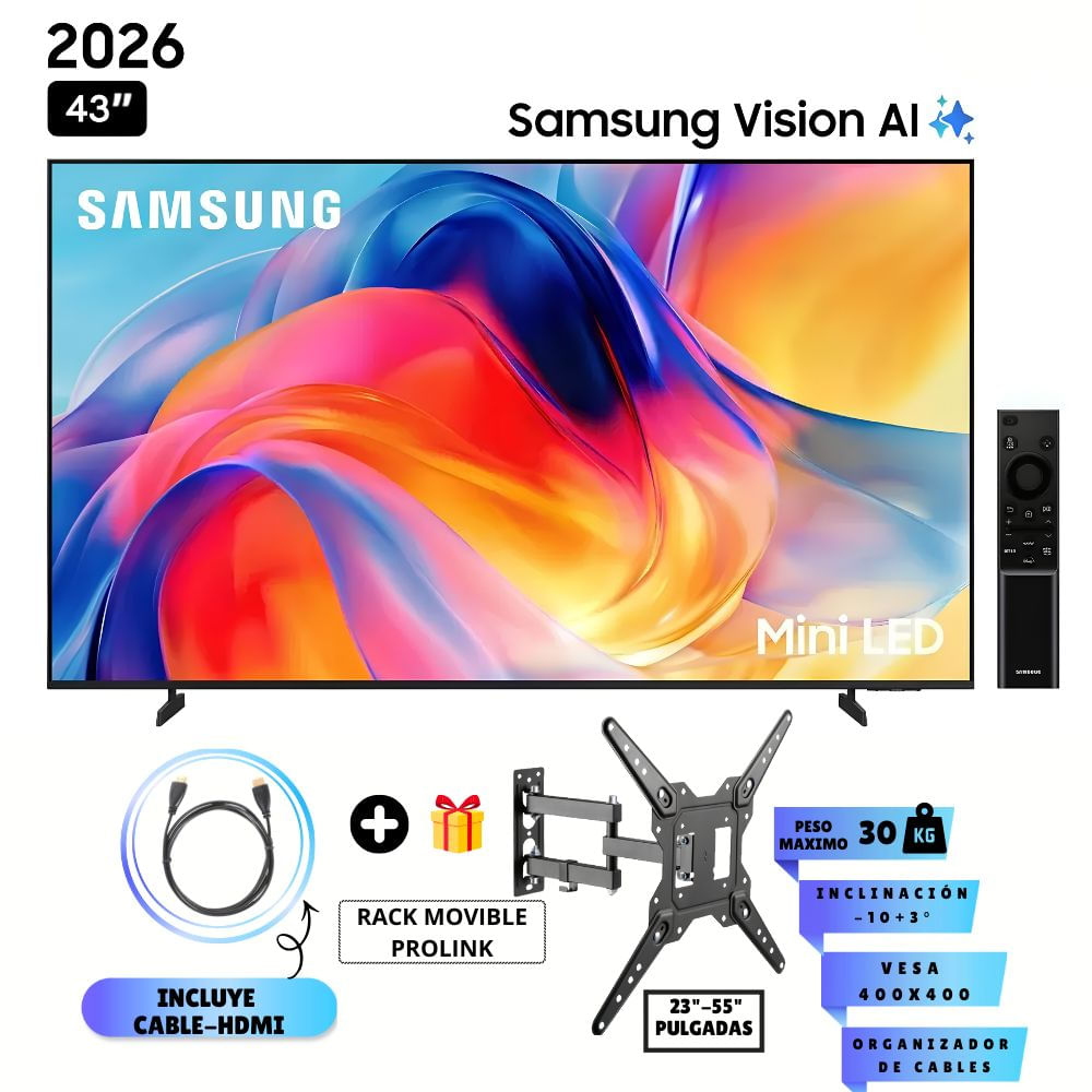 Televisor Samsung 43 Mini LED 43M70H Vision AI Smart TV 2026 - Rack  movible