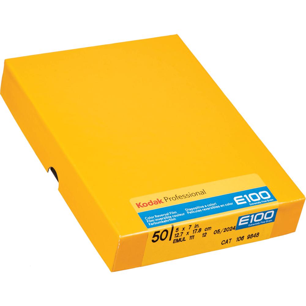 Kodak Ektachrome E100 Película de Transparencia Color 5 x 7"" - 50 Hojas, ISO 100, E-6