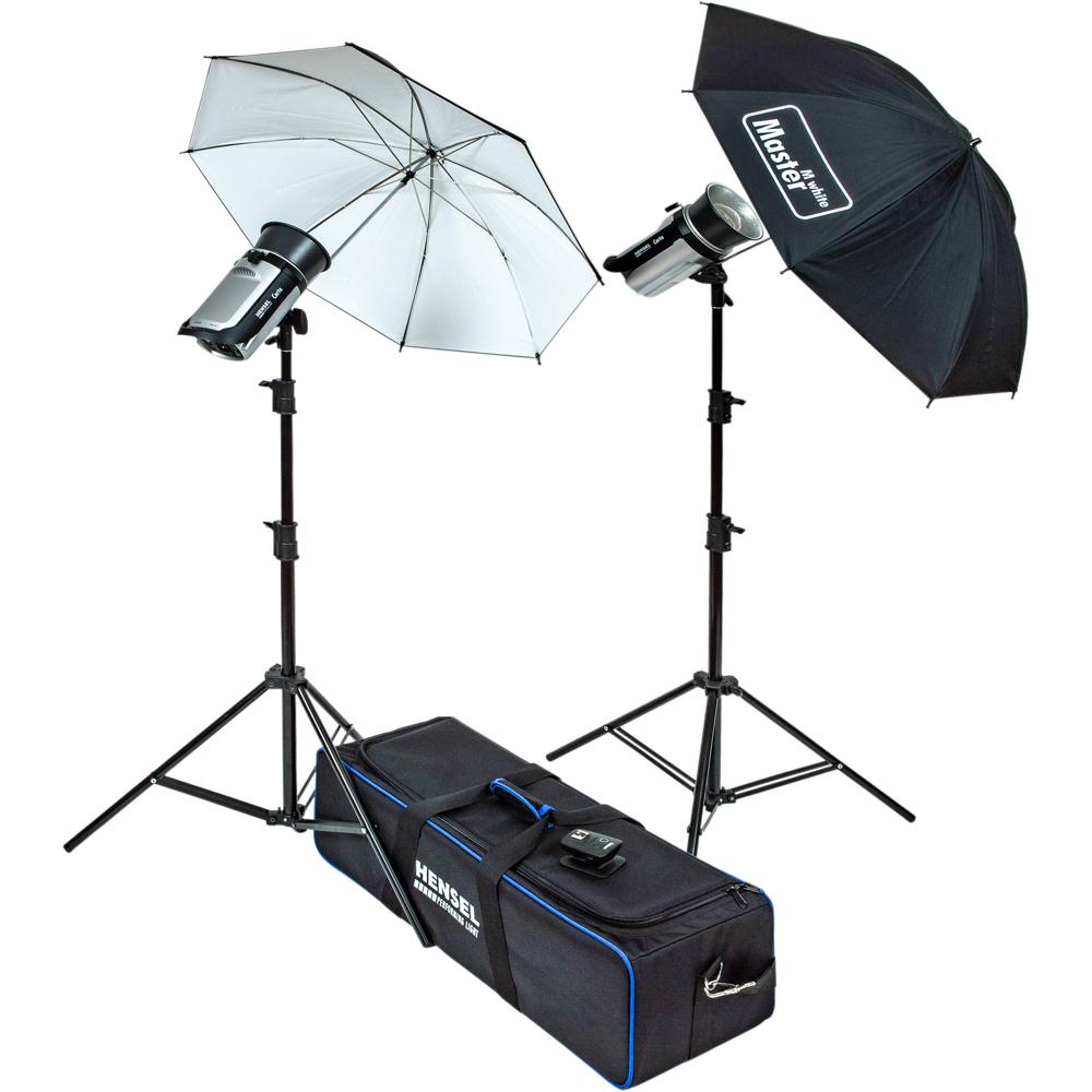 Hensel Certo 200 Basic Kit de Iluminación 2 Luces con Paraguas de 32"" y Transmisor Cactus