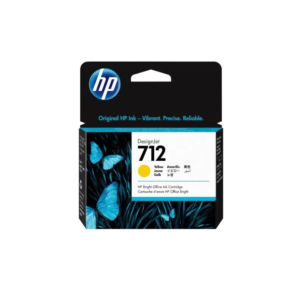 Cartucho de Tinta HP 712 Amarillo 29 ml Original 3ED69A para DesignJet