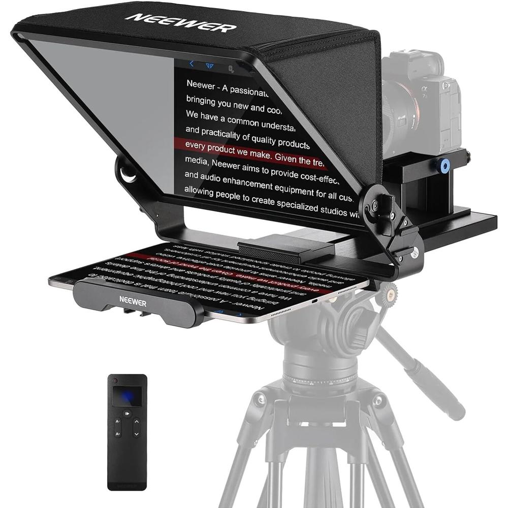 Neewer Teleprompter X14 III de Aluminio con Pantalla Beamsplitter de 14"" y Control Remoto