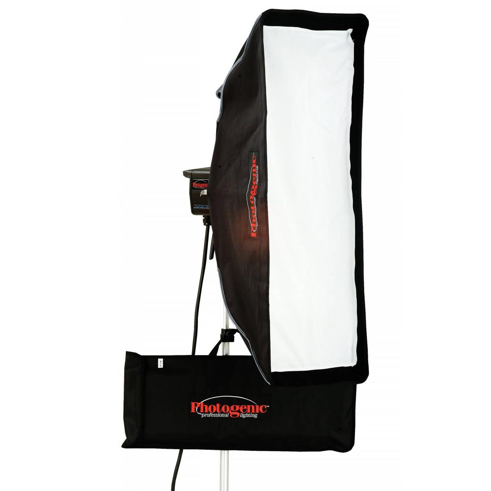 Photogenic Softbox 12 x 36"" Strip con Adaptador Rápido para Flash - Interior Plateado, Co