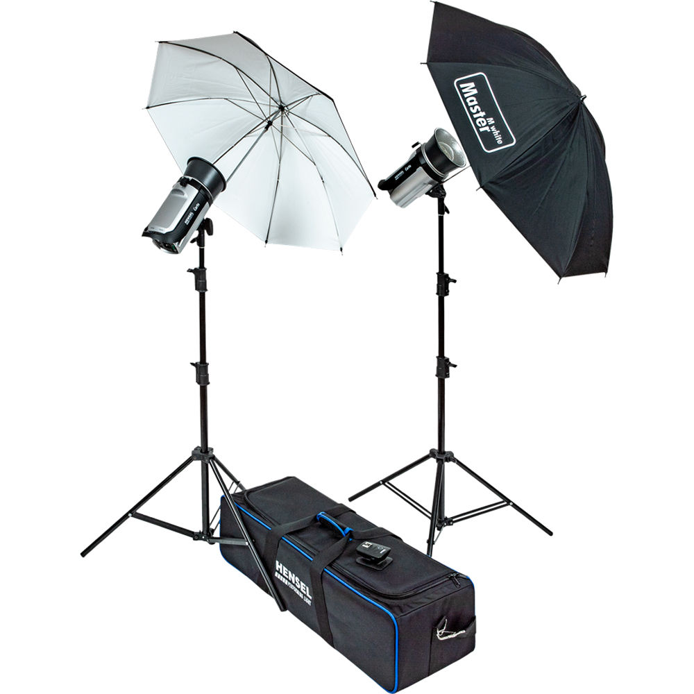Hensel Certo 400 Basic Kit de Iluminación 2 Luces con Paraguas de 32"" y Transmisor Cactus